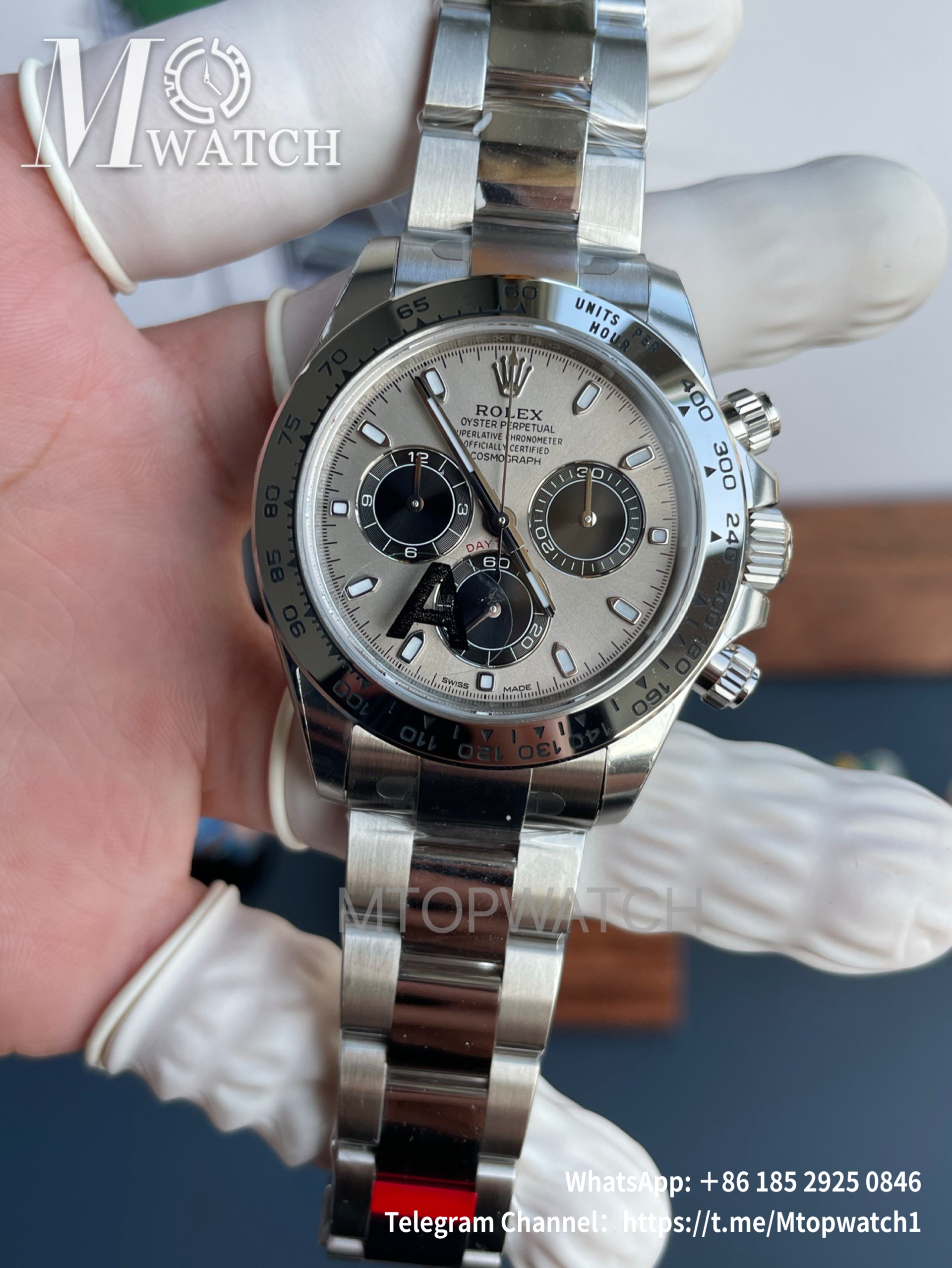 ROLEX - SUPER CLONE Daytona 116509 40mm SS/SS Grey/Blk VSF V3 DD4130 Super Clone