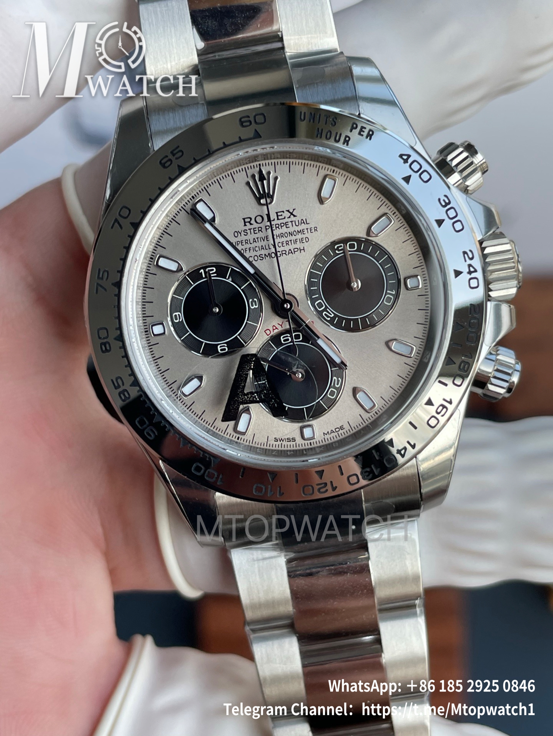 ROLEX - SUPER CLONE Daytona 116509 40mm SS/SS Grey/Blk VSF V3 DD4130 Super Clone