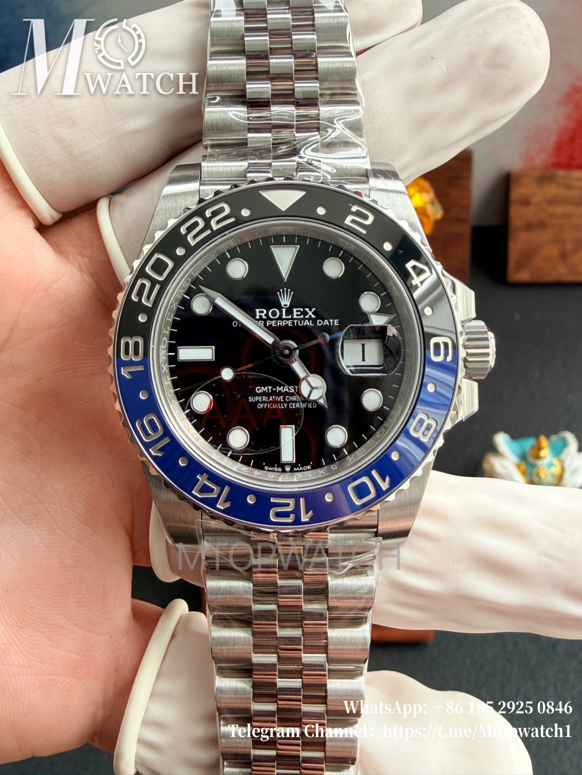 ROLEX - GMT Master II 126710 Batman 40mm Jubilee SS/SS Black Dial VSF DD3285