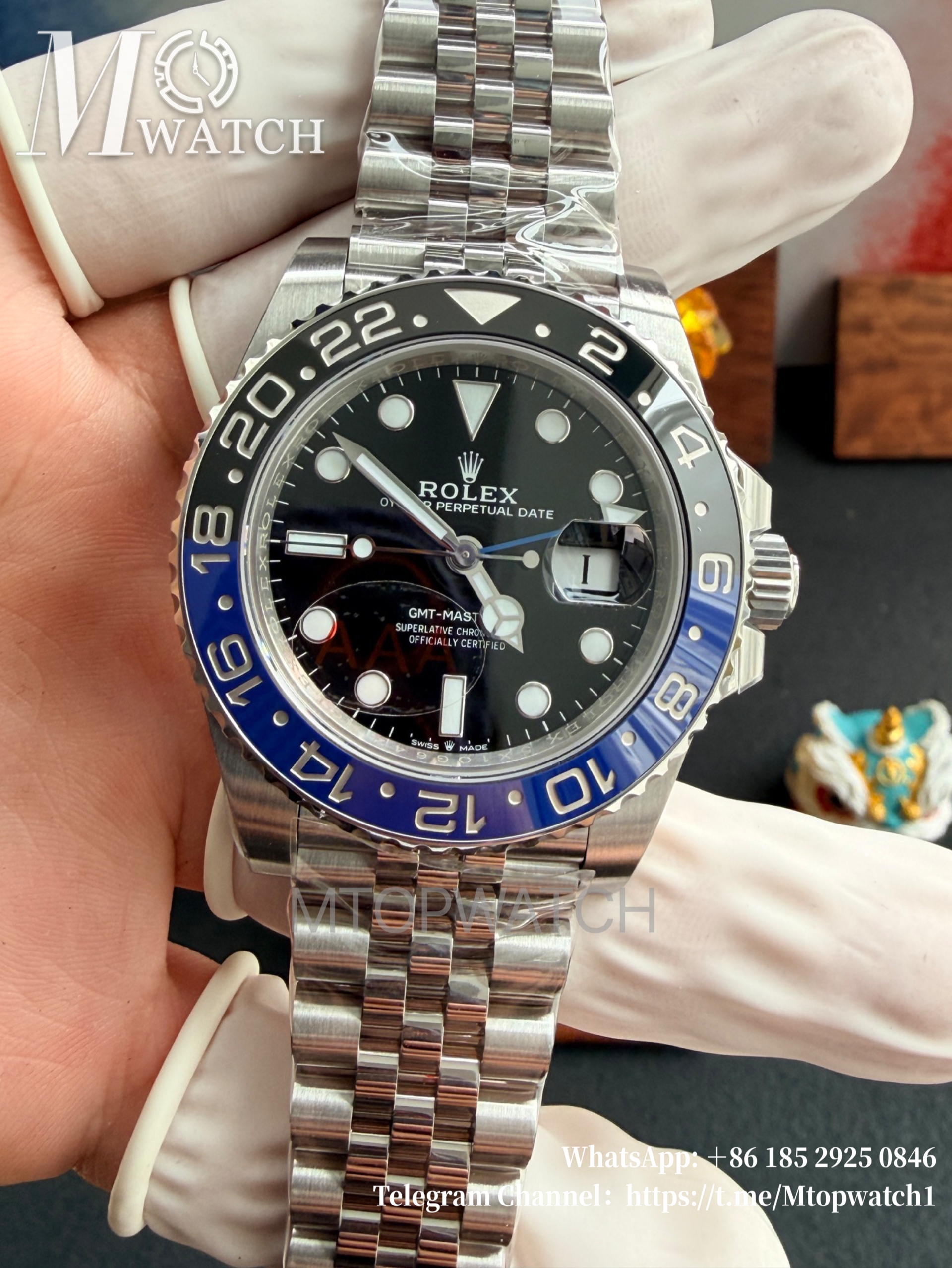 ROLEX - GMT Master II 126710 Batman 40mm Jubilee SS/SS Black Dial VSF DD3285