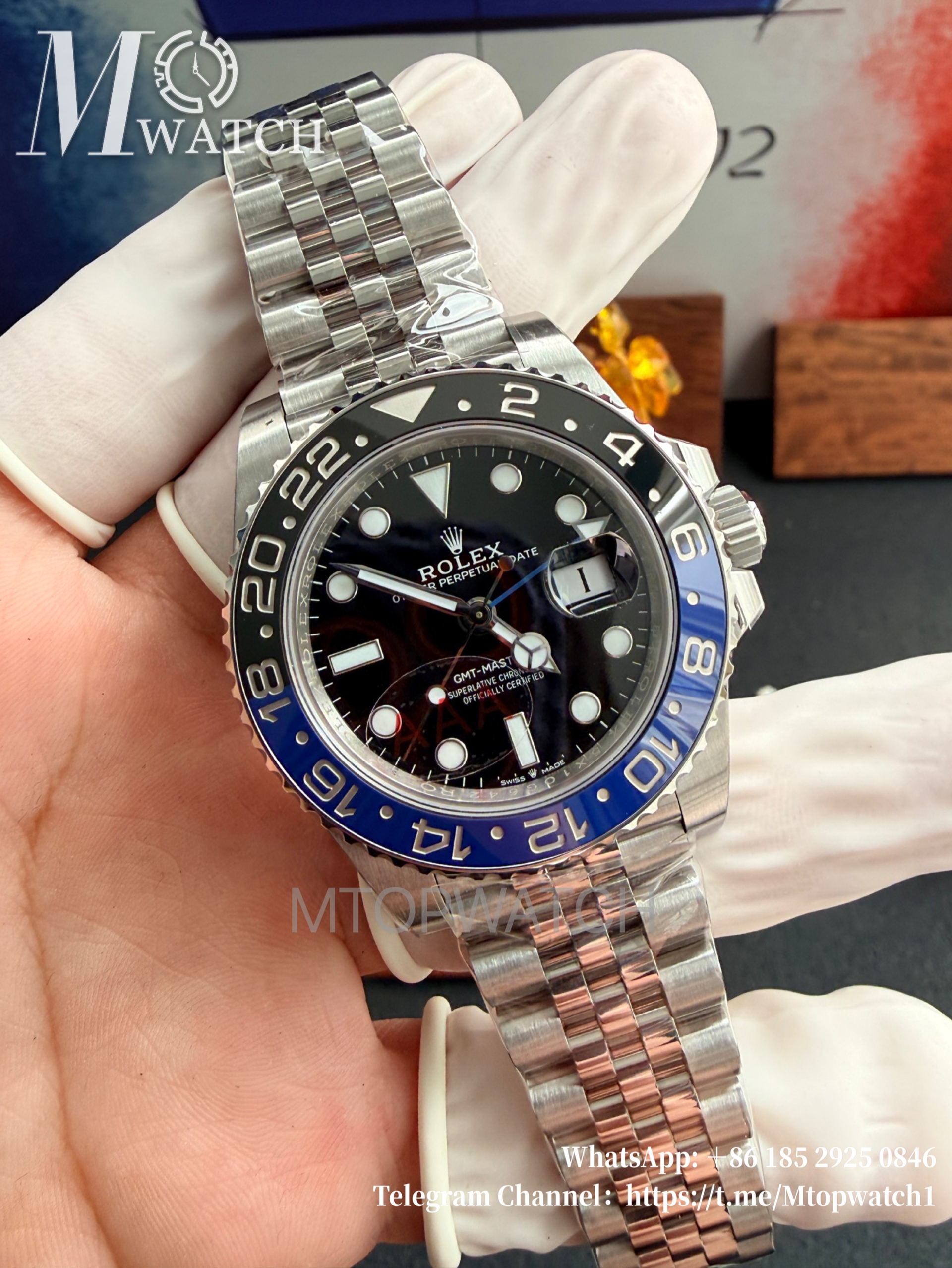 ROLEX - GMT Master II 126710 Batman 40mm Jubilee SS/SS Black Dial VSF DD3285
