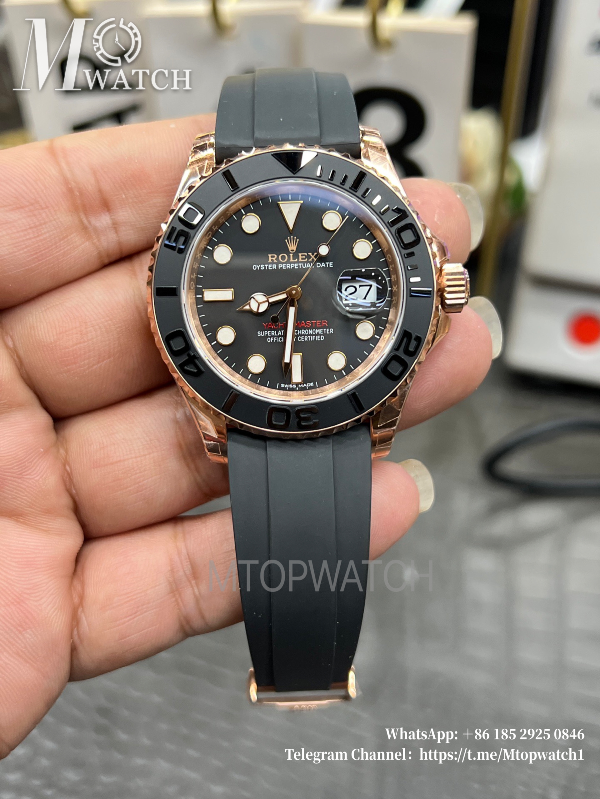 ROLEX - Yacht-Master 126655 40mm RG/RU Black/Dot VSF DD3235