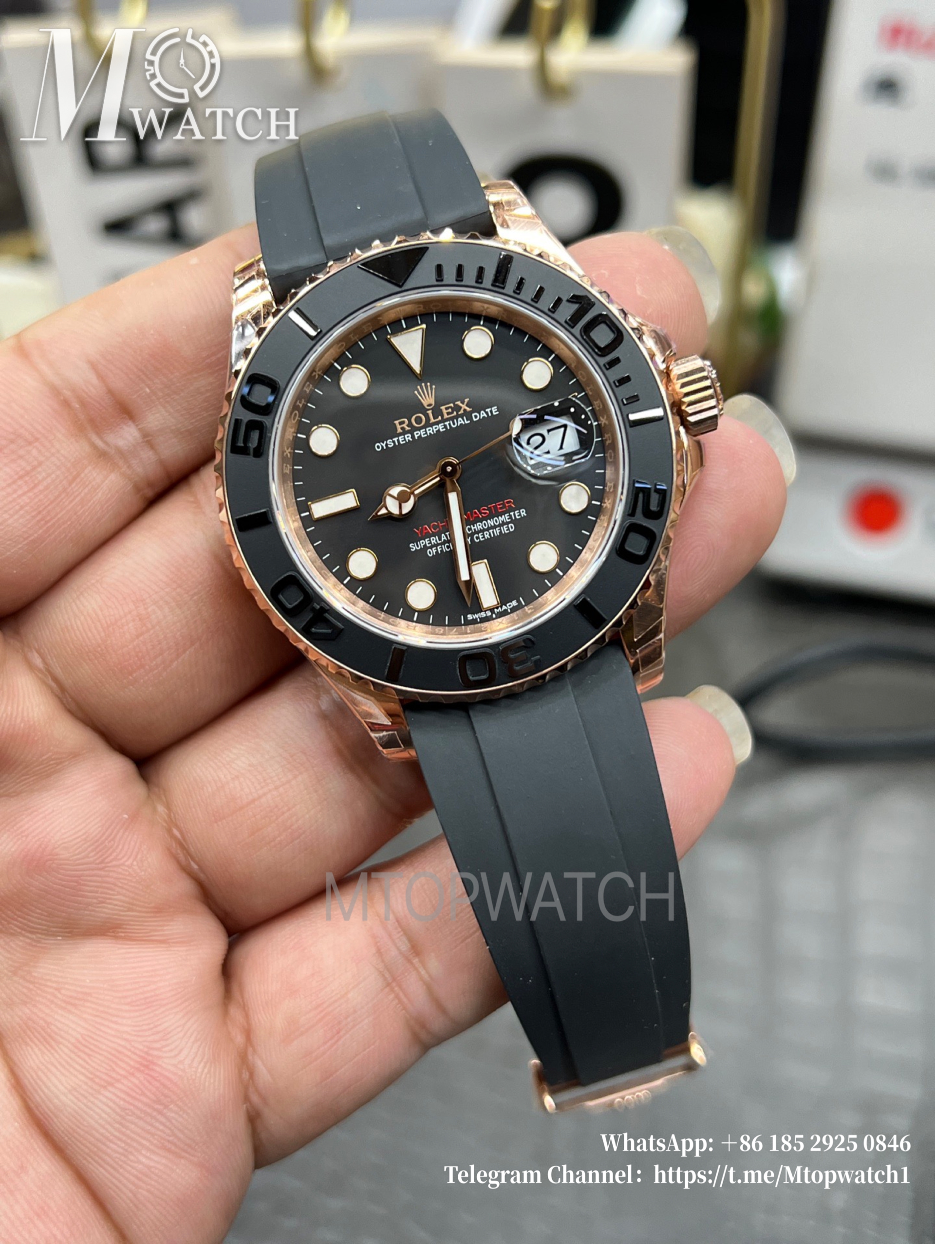 ROLEX - Yacht-Master 126655 40mm RG/RU Black/Dot VSF DD3235