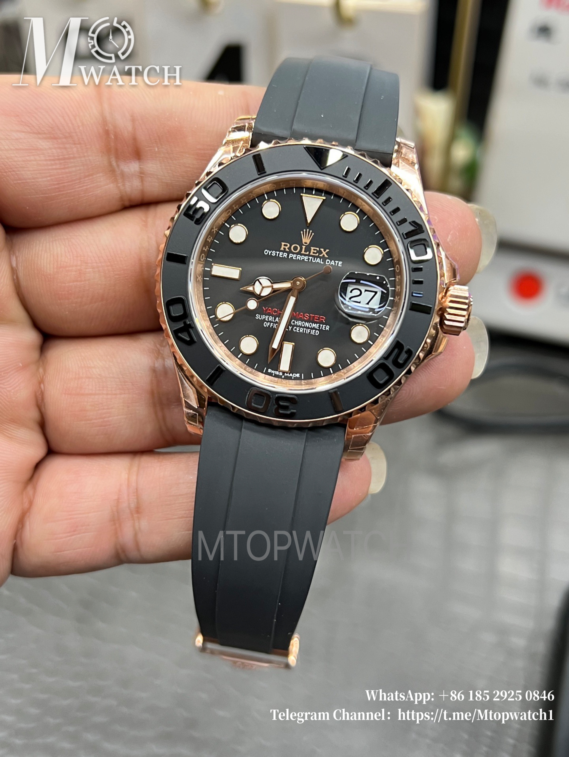 ROLEX - Yacht-Master 126655 40mm RG/RU Black/Dot VSF DD3235