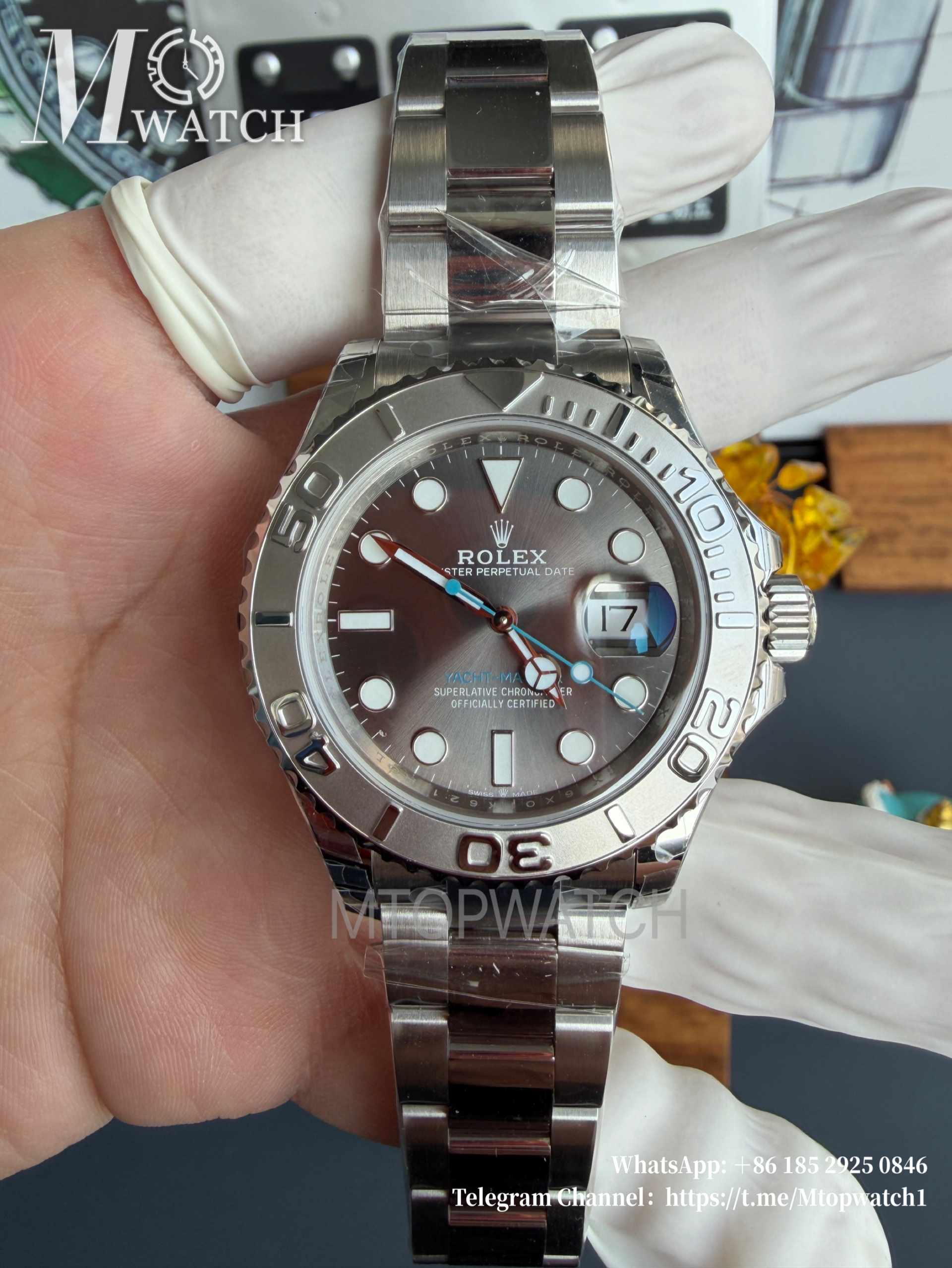 ROLEX - SUPER CLONE Yacht-Master 126622 40mm SS/SS Grey/Dot VSF DD3235