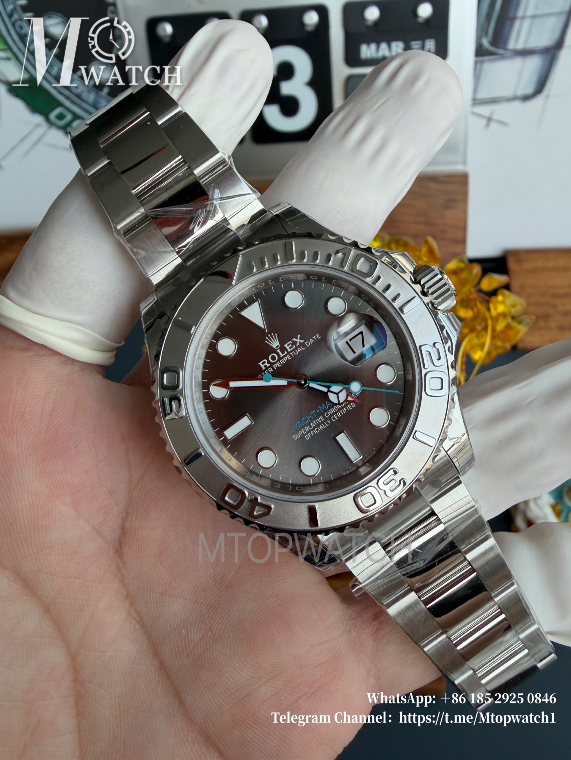 ROLEX - SUPER CLONE Yacht-Master 126622 40mm SS/SS Grey/Dot VSF DD3235