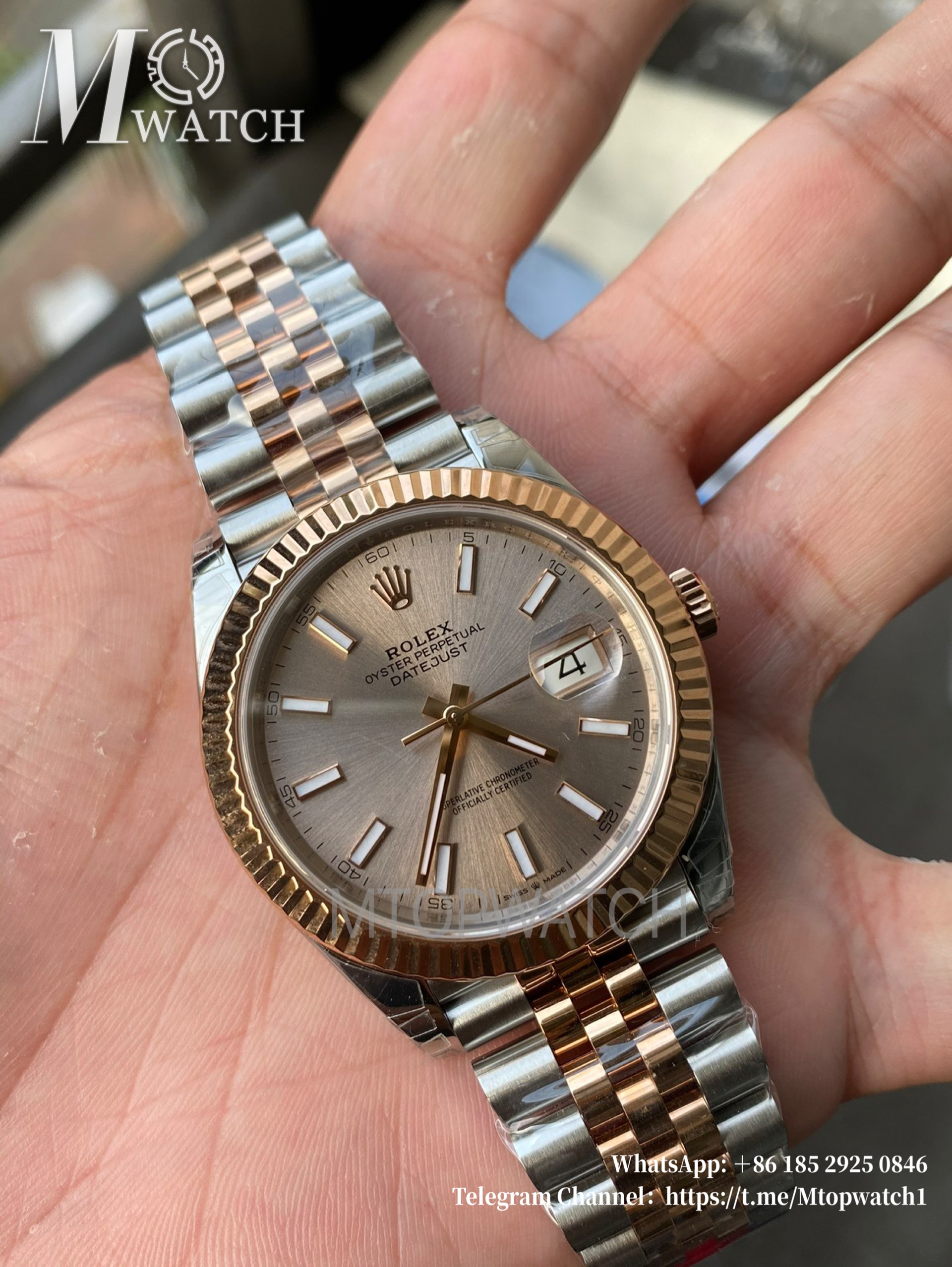 ROLEX - DateJust 126331 41mm Jubilee RG/SS Grey Textured Dial VSF DD3235