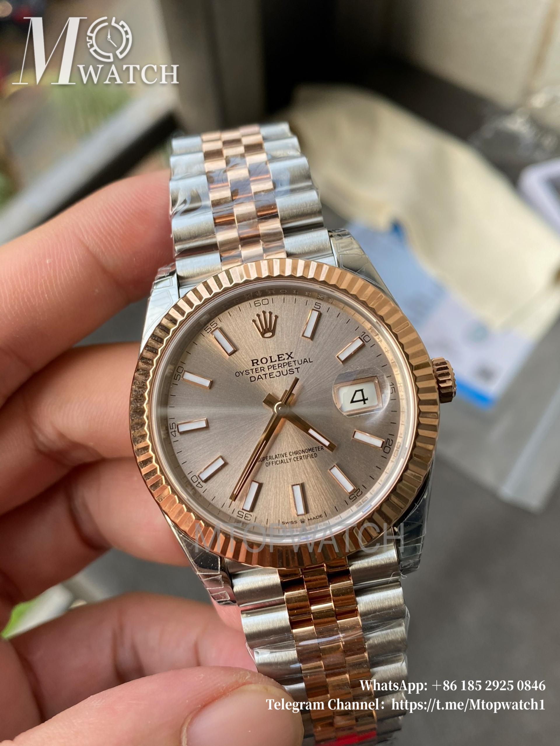 ROLEX - DateJust 126331 41mm Jubilee RG/SS Grey Textured Dial VSF DD3235