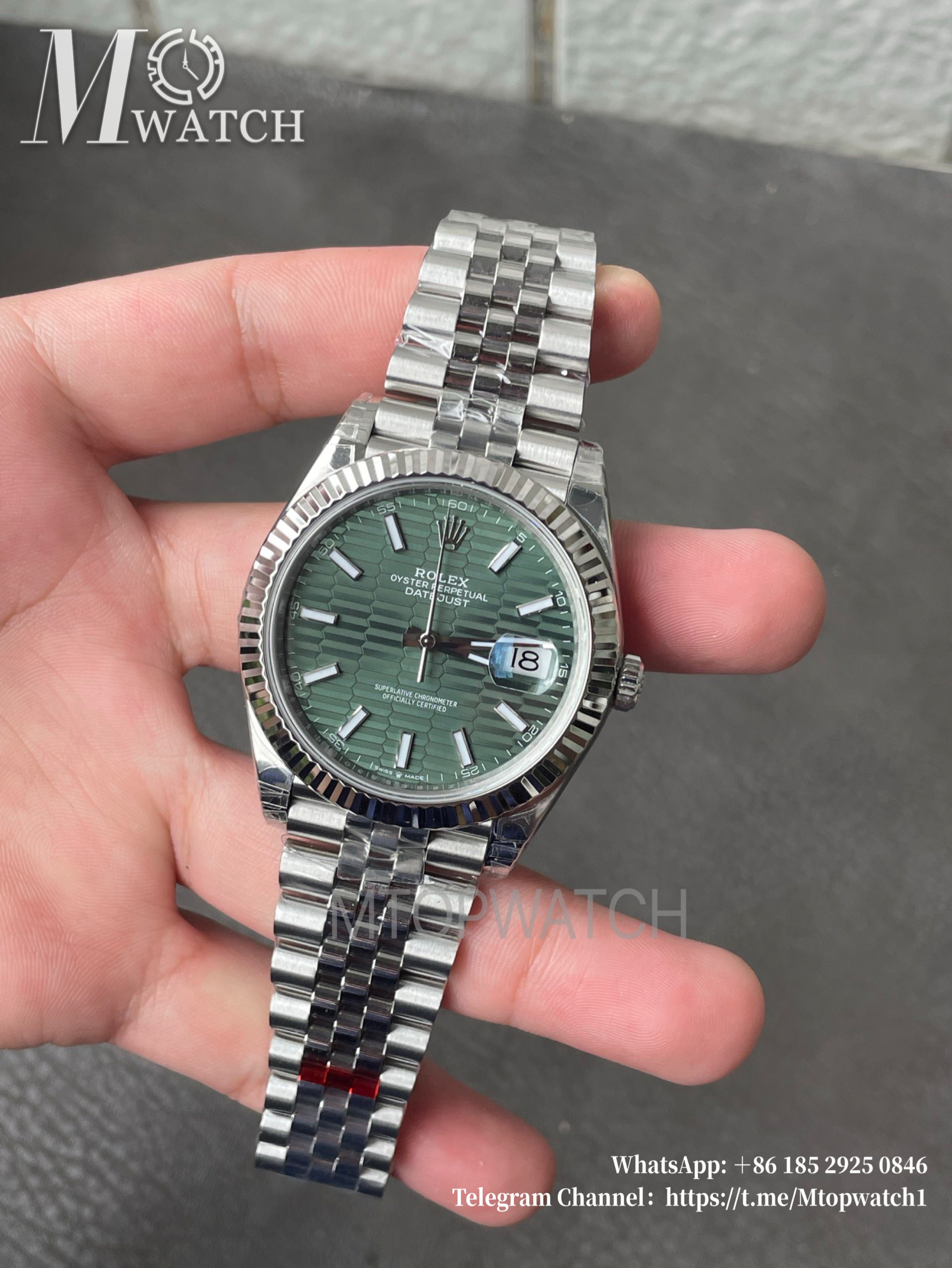 ROLEX - DateJust 126334 41mm Jubilee RG/SS Green Textured Dial VSF DD3235