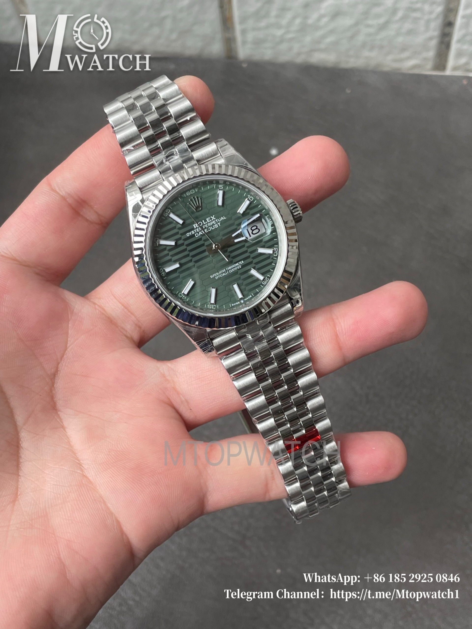 ROLEX - DateJust 126334 41mm Jubilee RG/SS Green Textured Dial VSF DD3235