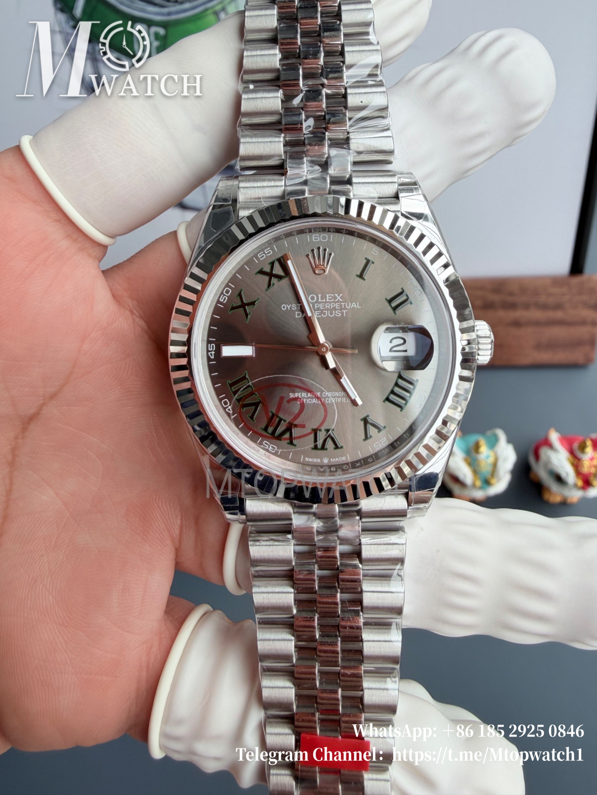 ROLEX - DateJust 126334 41mm Wimbledon Jubilee SS/SS Grey Dial VSF VS3235