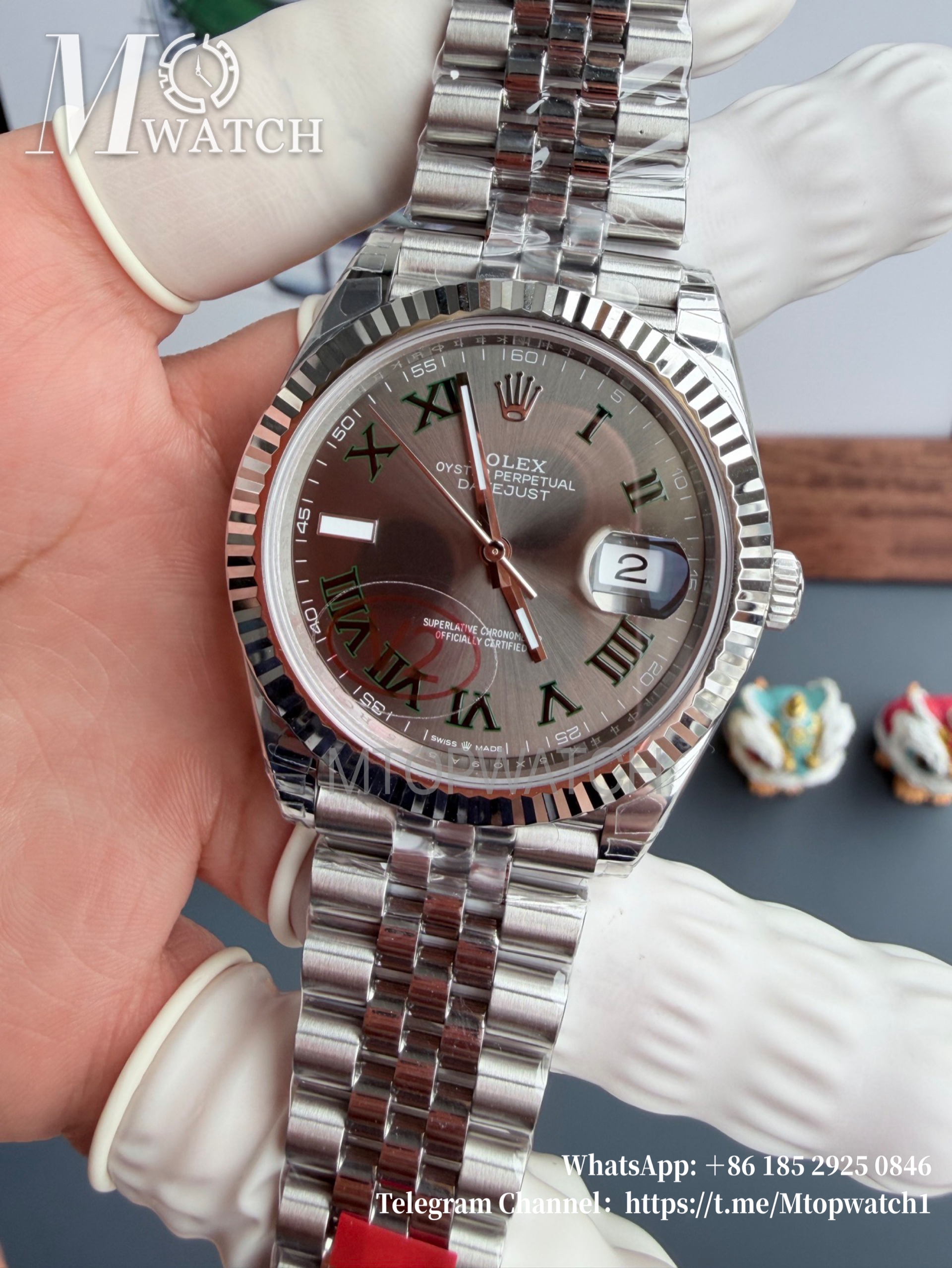 ROLEX - DateJust 126334 41mm Wimbledon Jubilee SS/SS Grey Dial VSF VS3235