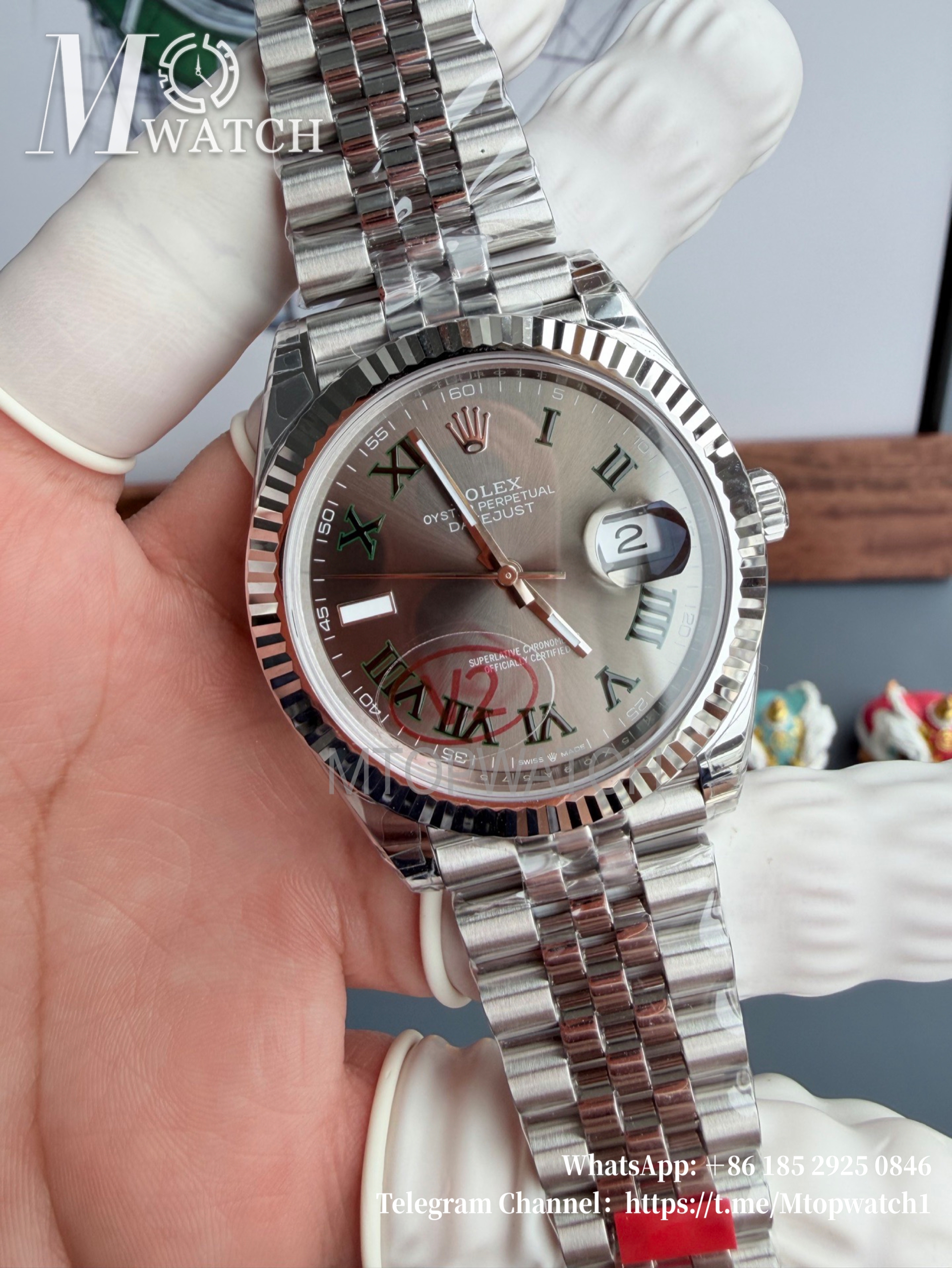 ROLEX - DateJust 126334 41mm Wimbledon Jubilee SS/SS Grey Dial VSF VS3235
