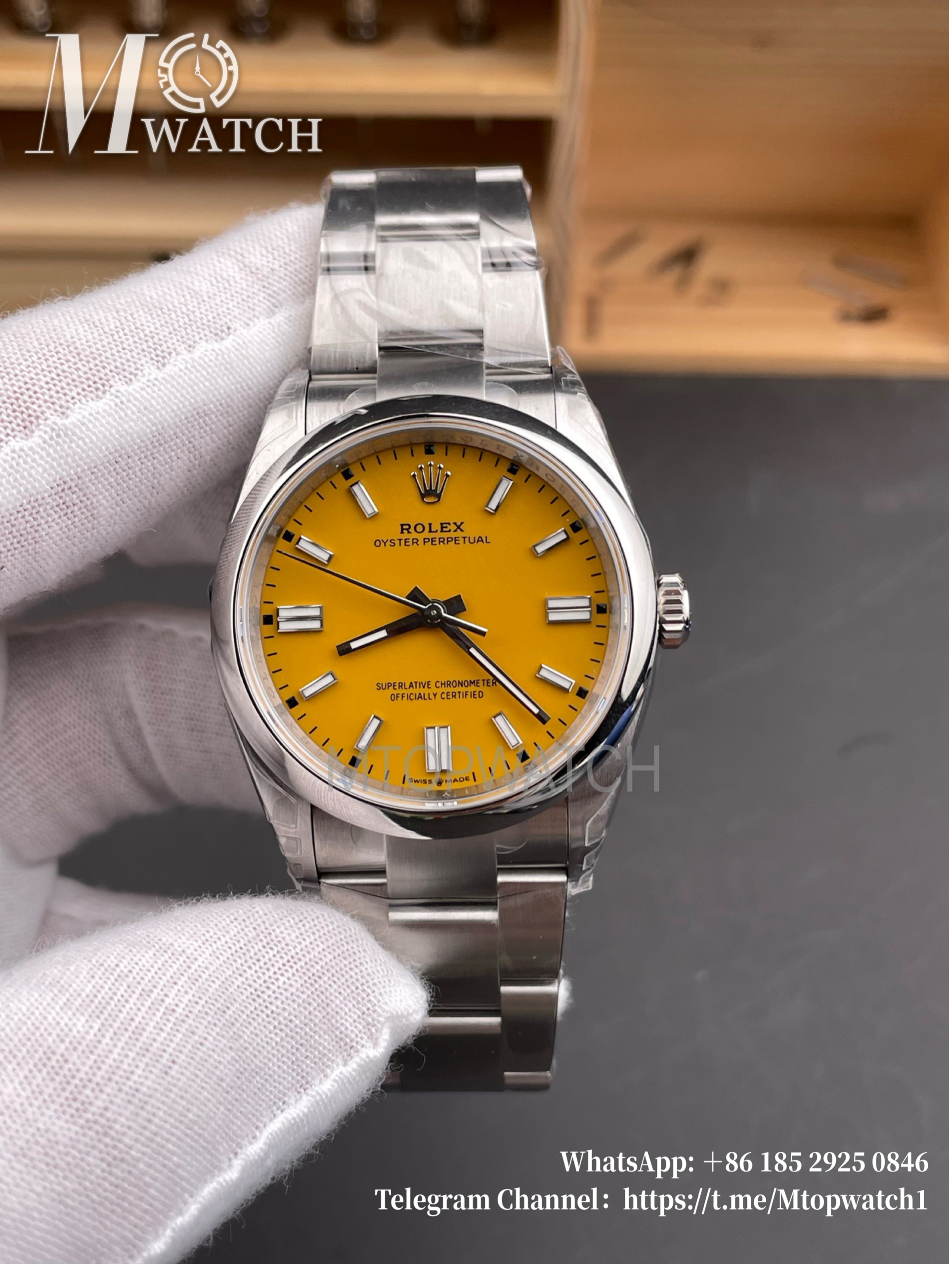 ROLEX - Oyster Perpetual 124300 41mm SS/SS Yellow Dial VSF VS3230
