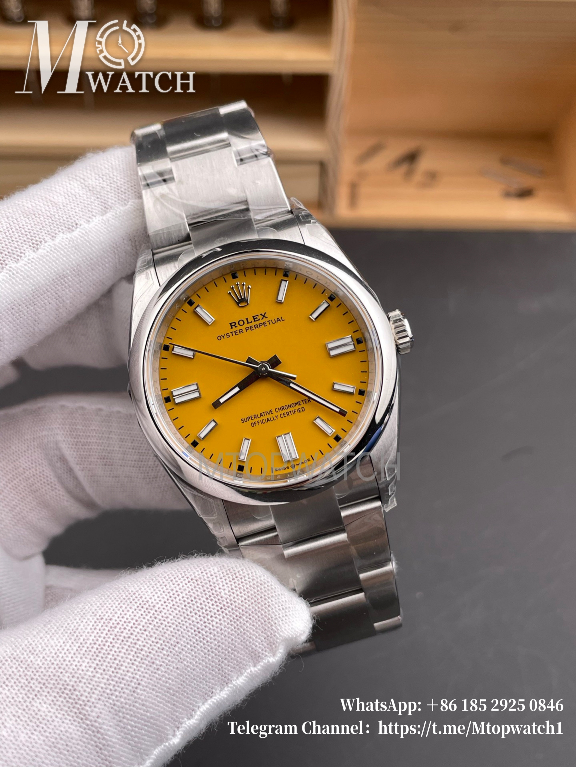 ROLEX - Oyster Perpetual 124300 41mm SS/SS Yellow Dial VSF VS3230