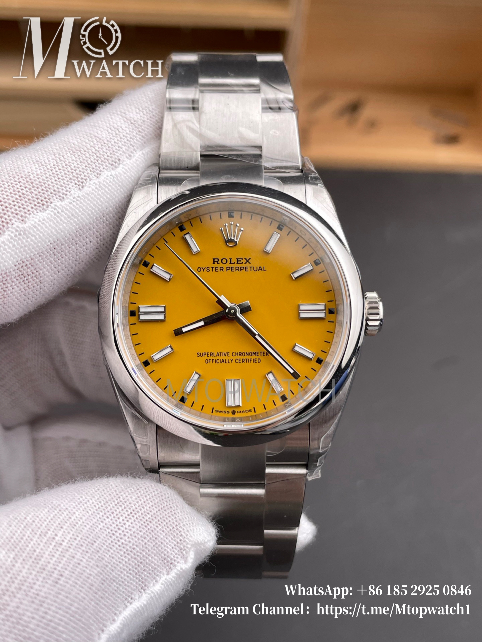 ROLEX - Oyster Perpetual 124300 41mm SS/SS Yellow Dial VSF VS3230