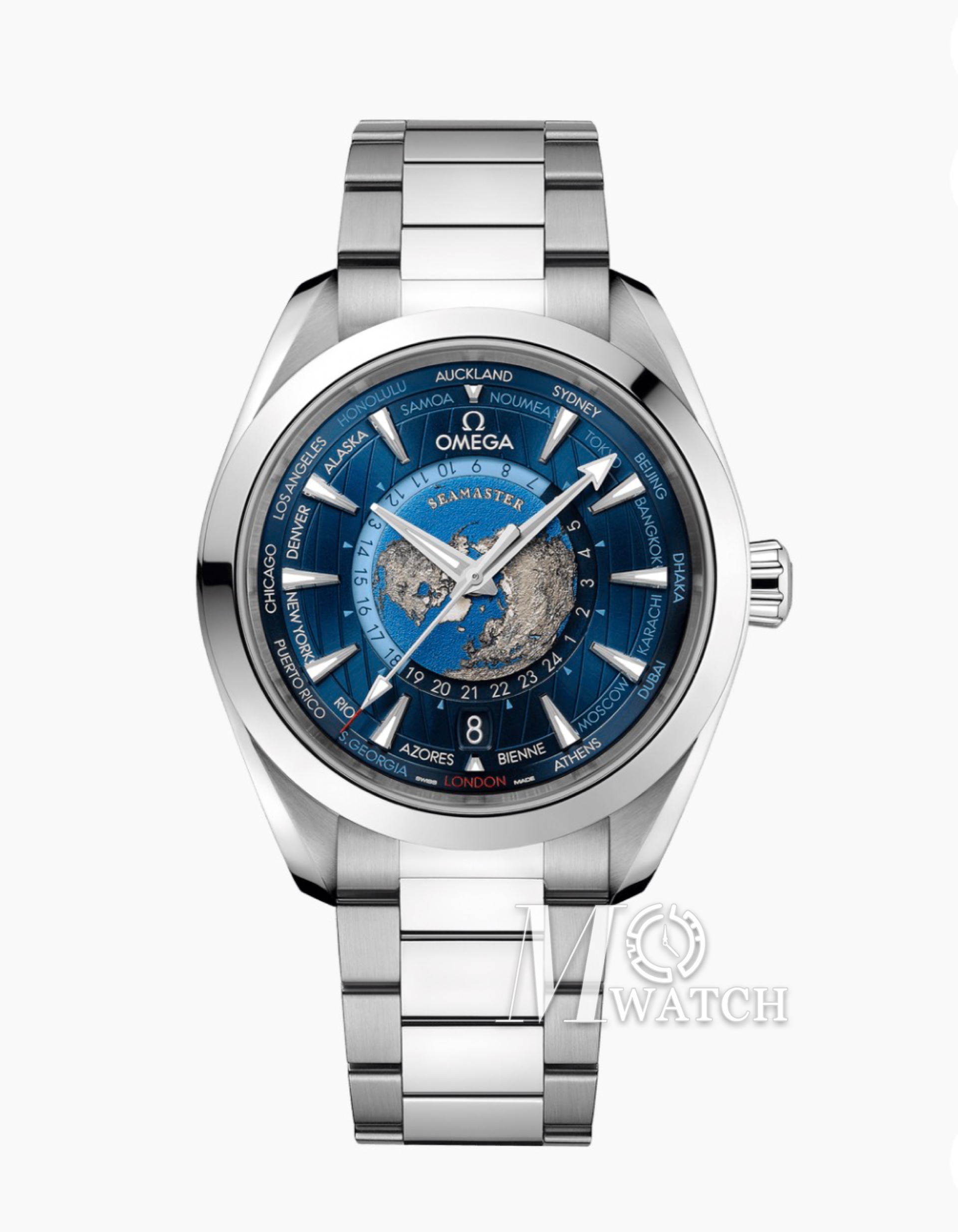 OMEGA - Seamaster Aqua Terra 150M 43mm World Timer SS/SS Blue Dial VSF A8938