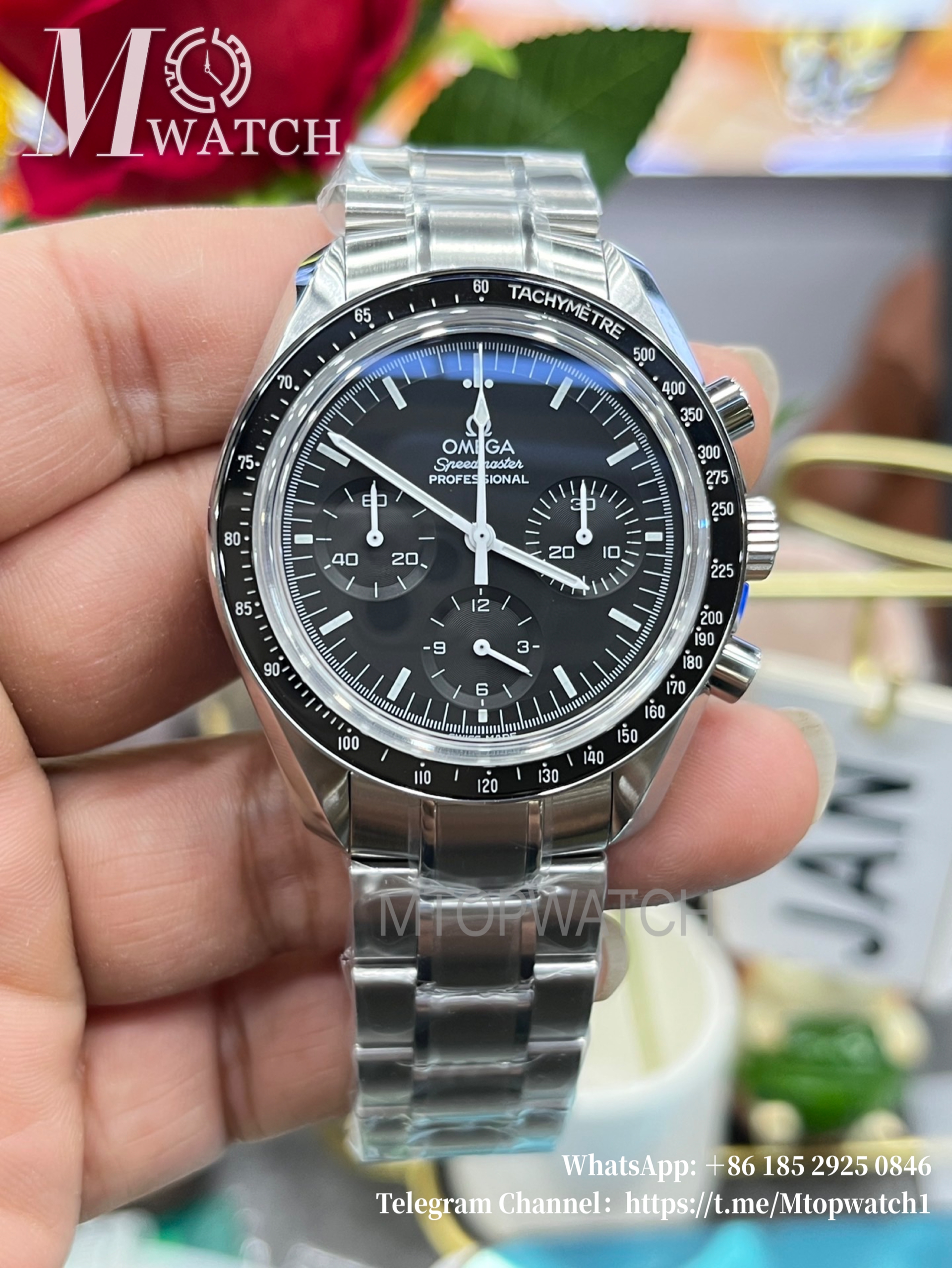 OMEGA - SUPER CLONE Speed Master 42mm SS/SS Black Texture Dial VSF 8800