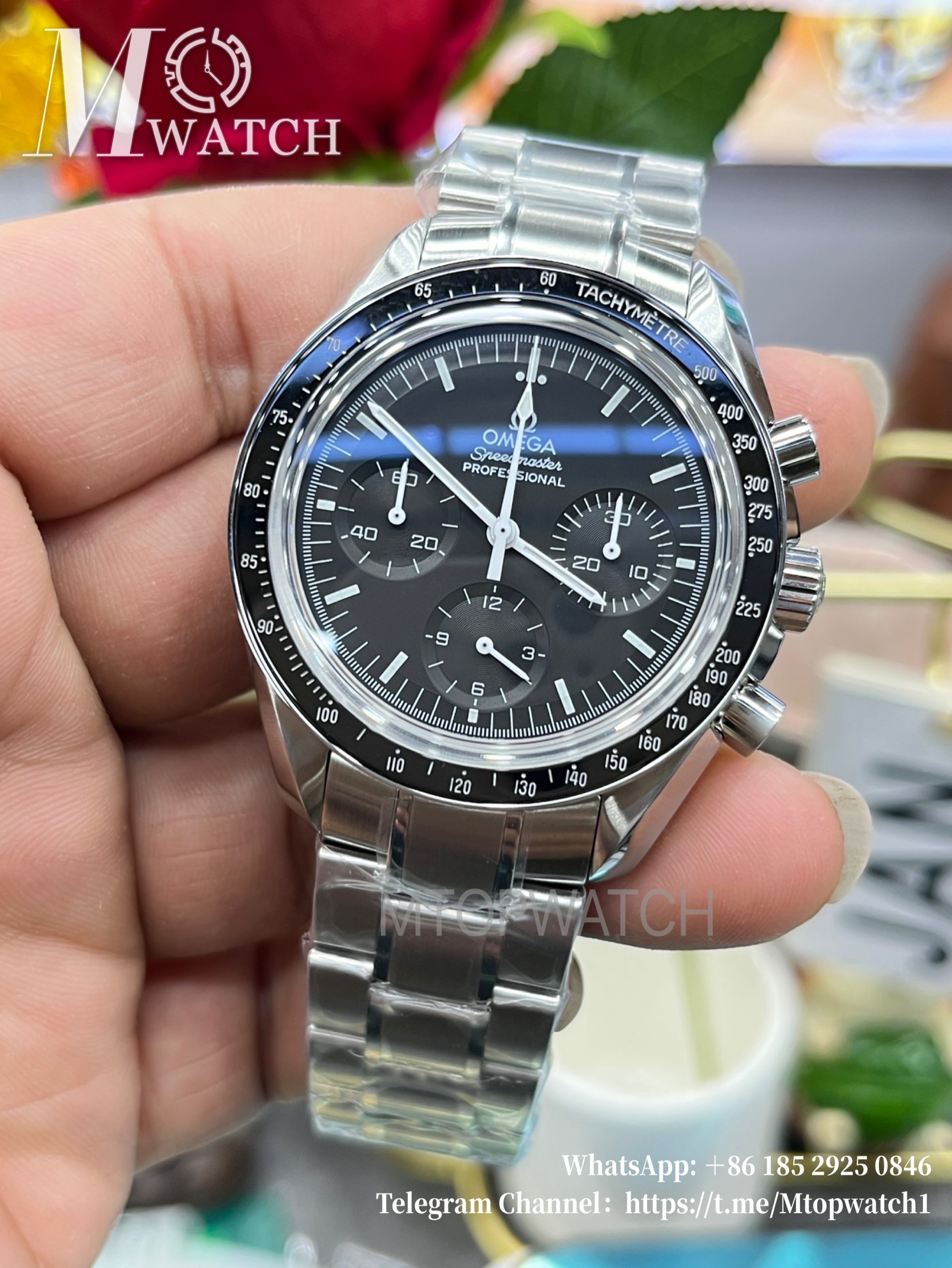OMEGA - SUPER CLONE Speed Master 42mm SS/SS Black Texture Dial VSF 8800
