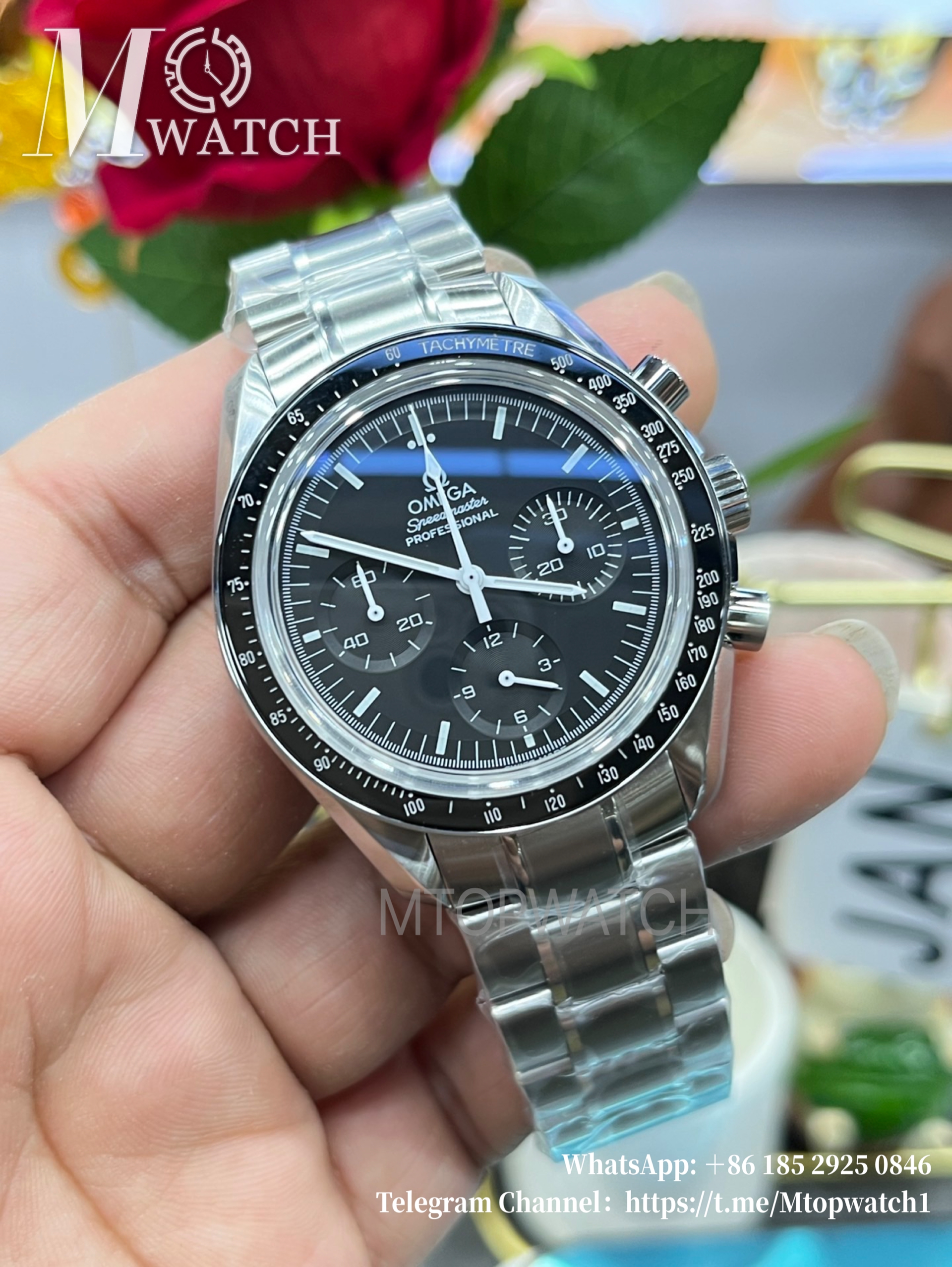 OMEGA - SUPER CLONE Speed Master 42mm SS/SS Black Texture Dial VSF 8800