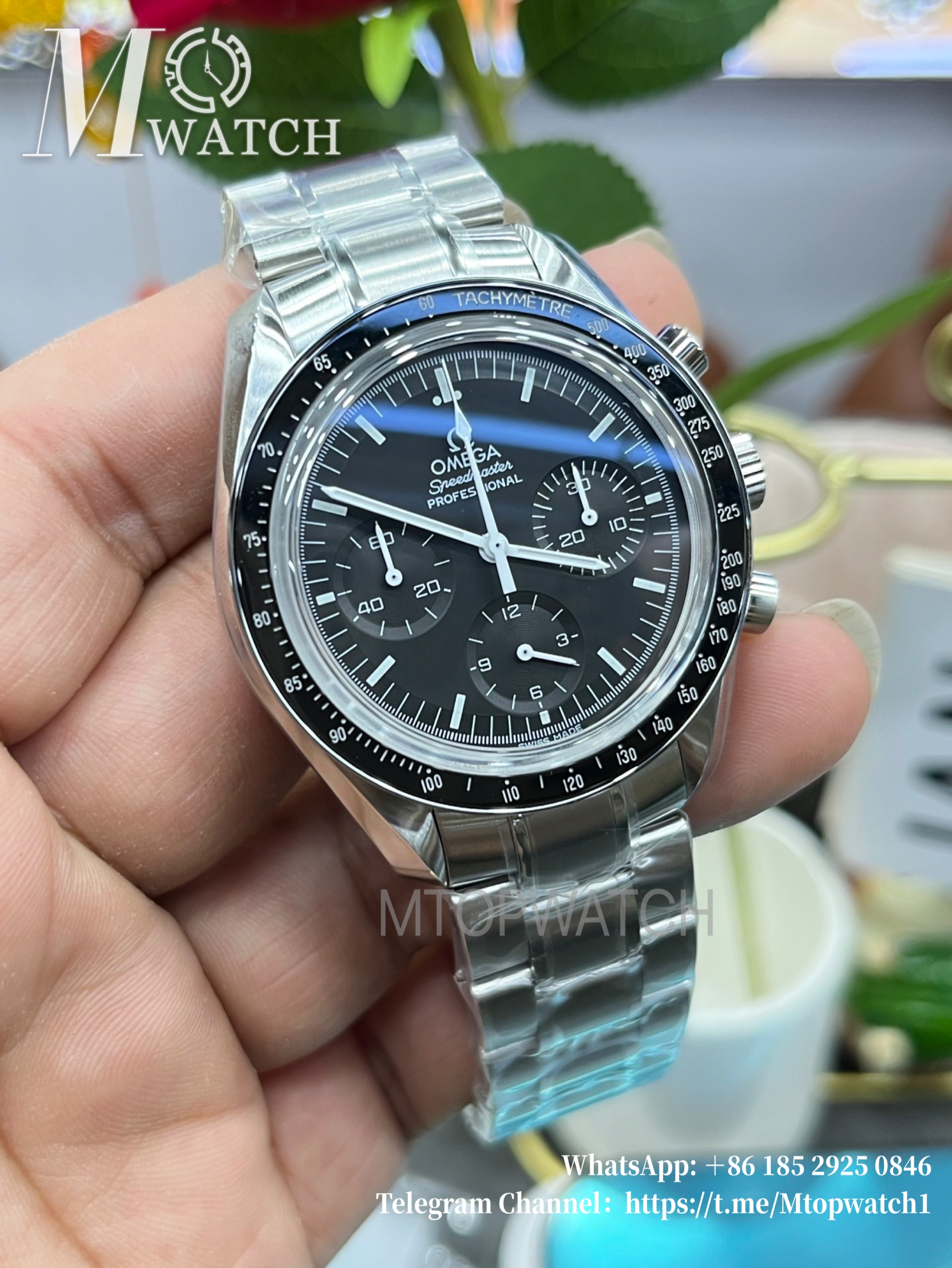 OMEGA - SUPER CLONE Speed Master 42mm SS/SS Black Texture Dial VSF 8800