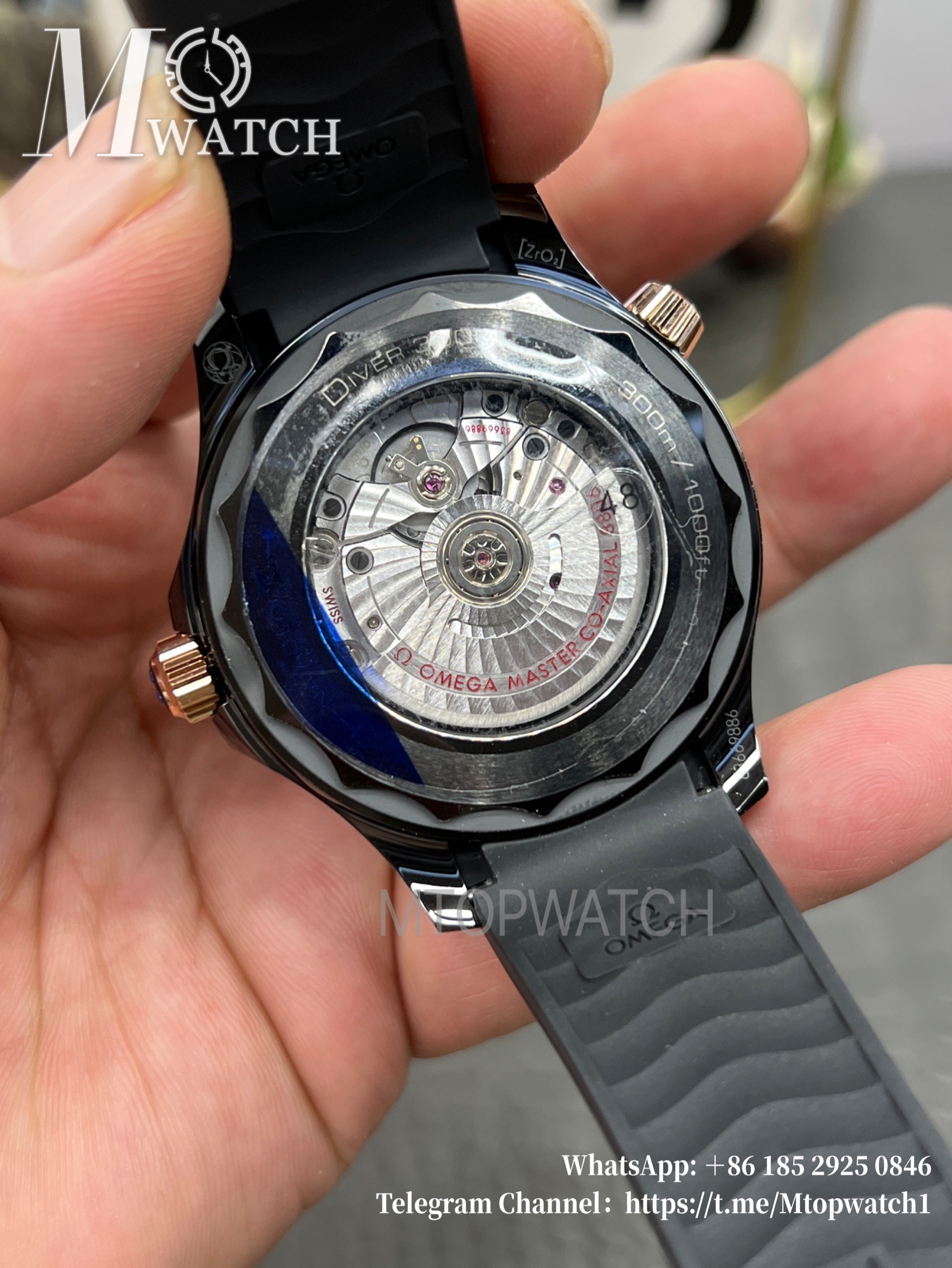 OMEGA - SUPER CLONE Seamaster 300m 43.5mm RG Ceramic/RU Black Dial VSF A8806