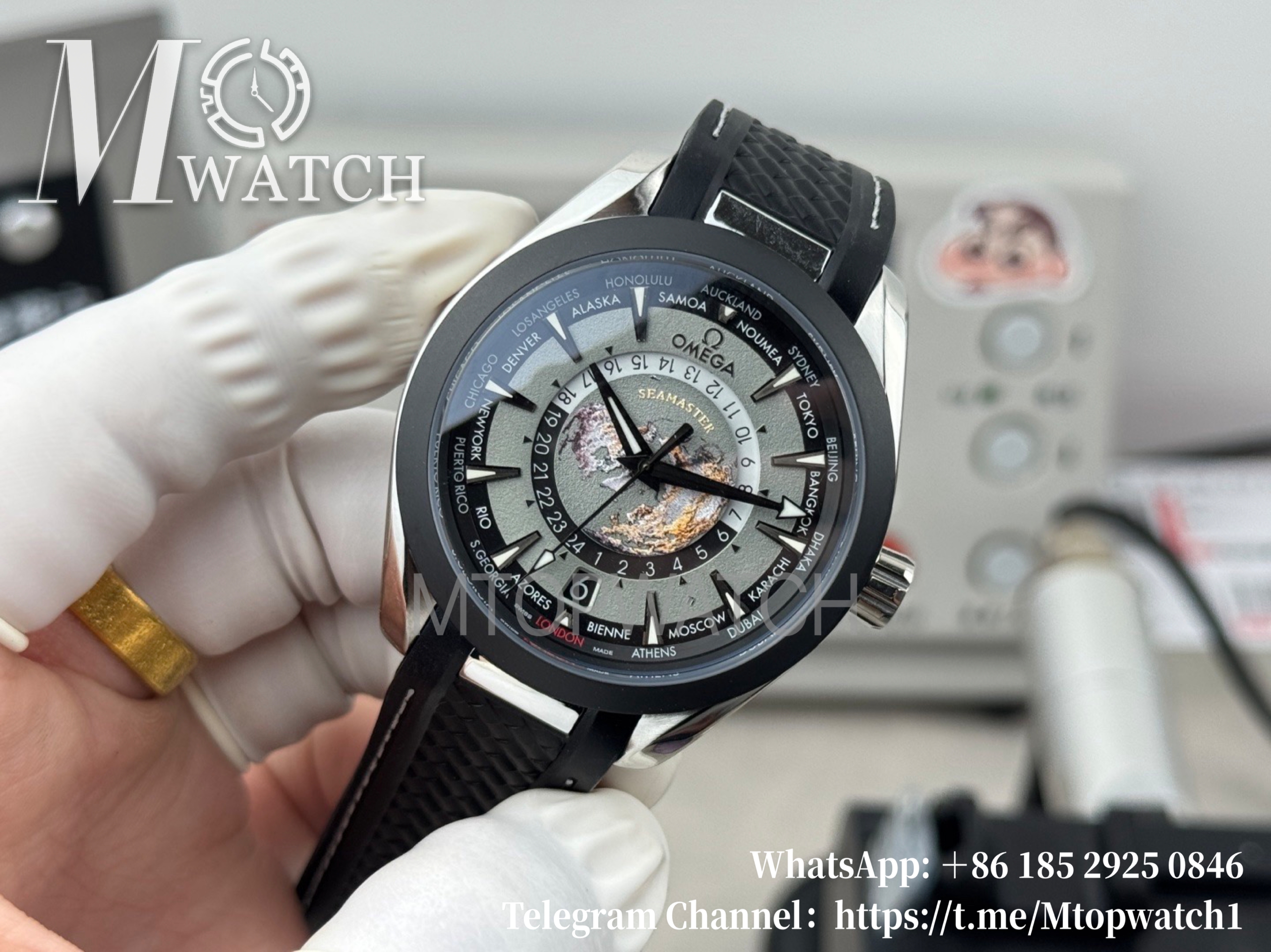 OMEGA - Seamaster Aqua Terra 150M World-Timer 43mm Ti/RU Grey Dial VSF A8938