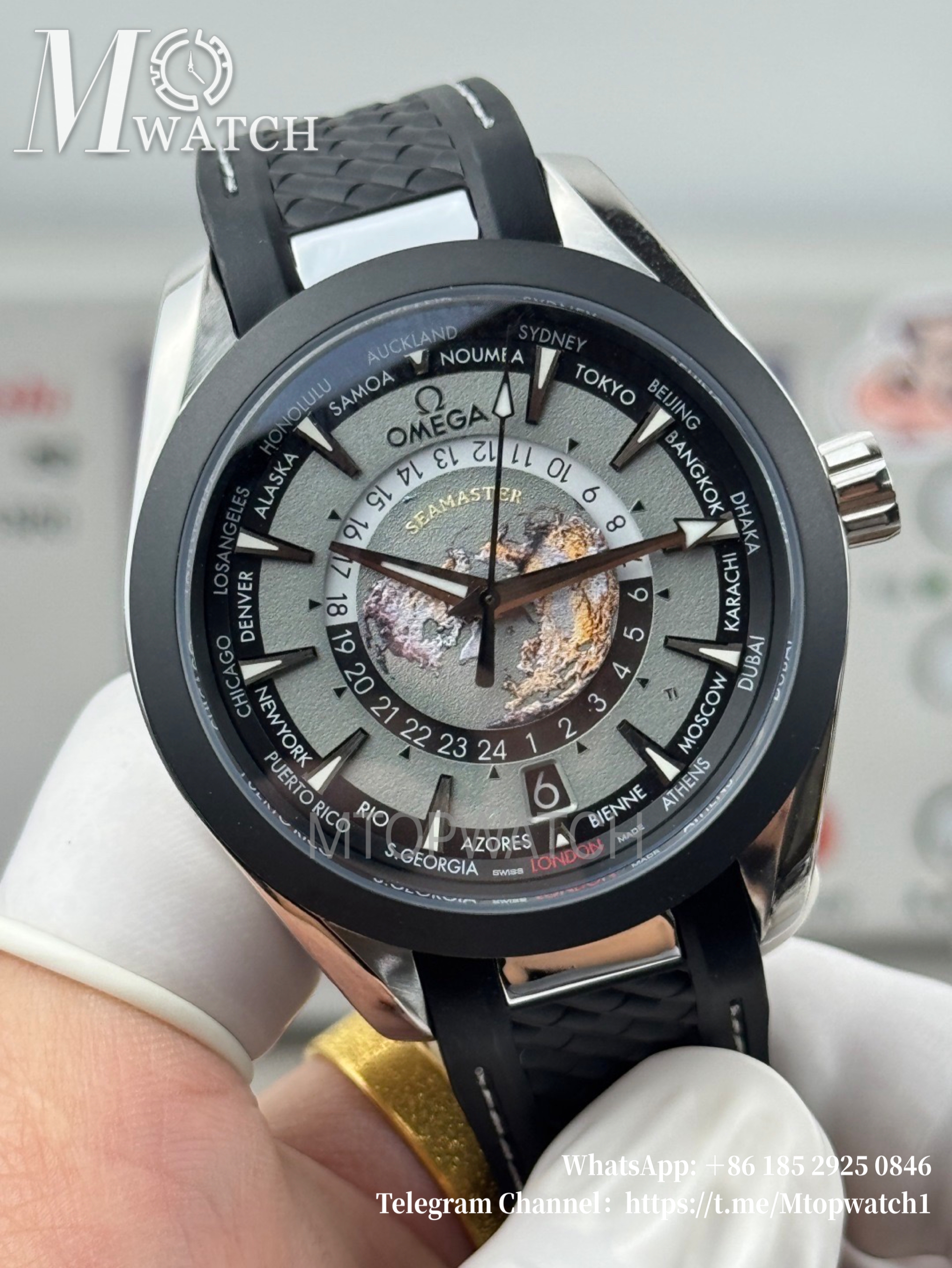 OMEGA - Seamaster Aqua Terra 150M World-Timer 43mm Ti/RU Grey Dial VSF A8938