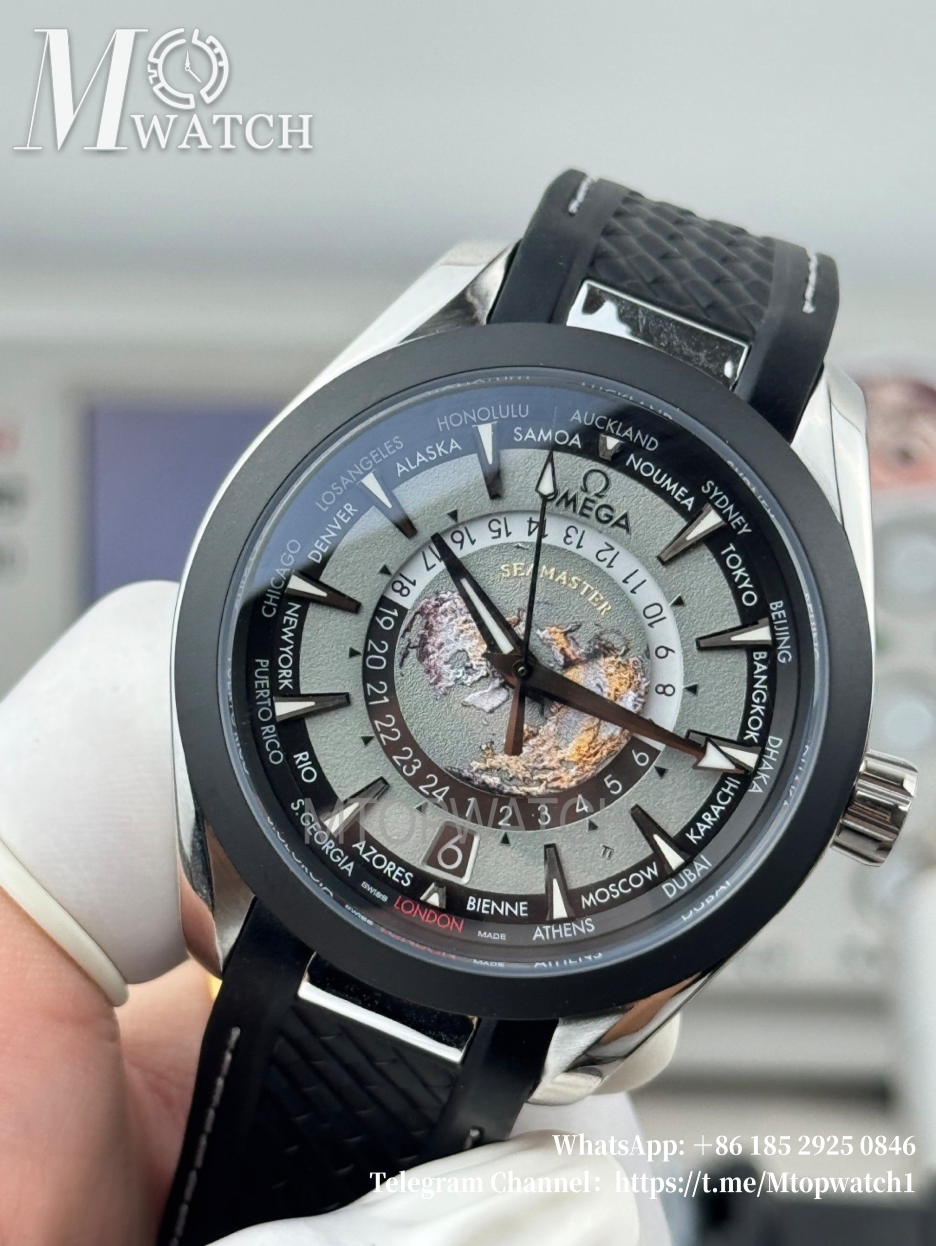 OMEGA - Seamaster Aqua Terra 150M World-Timer 43mm Ti/RU Grey Dial VSF A8938