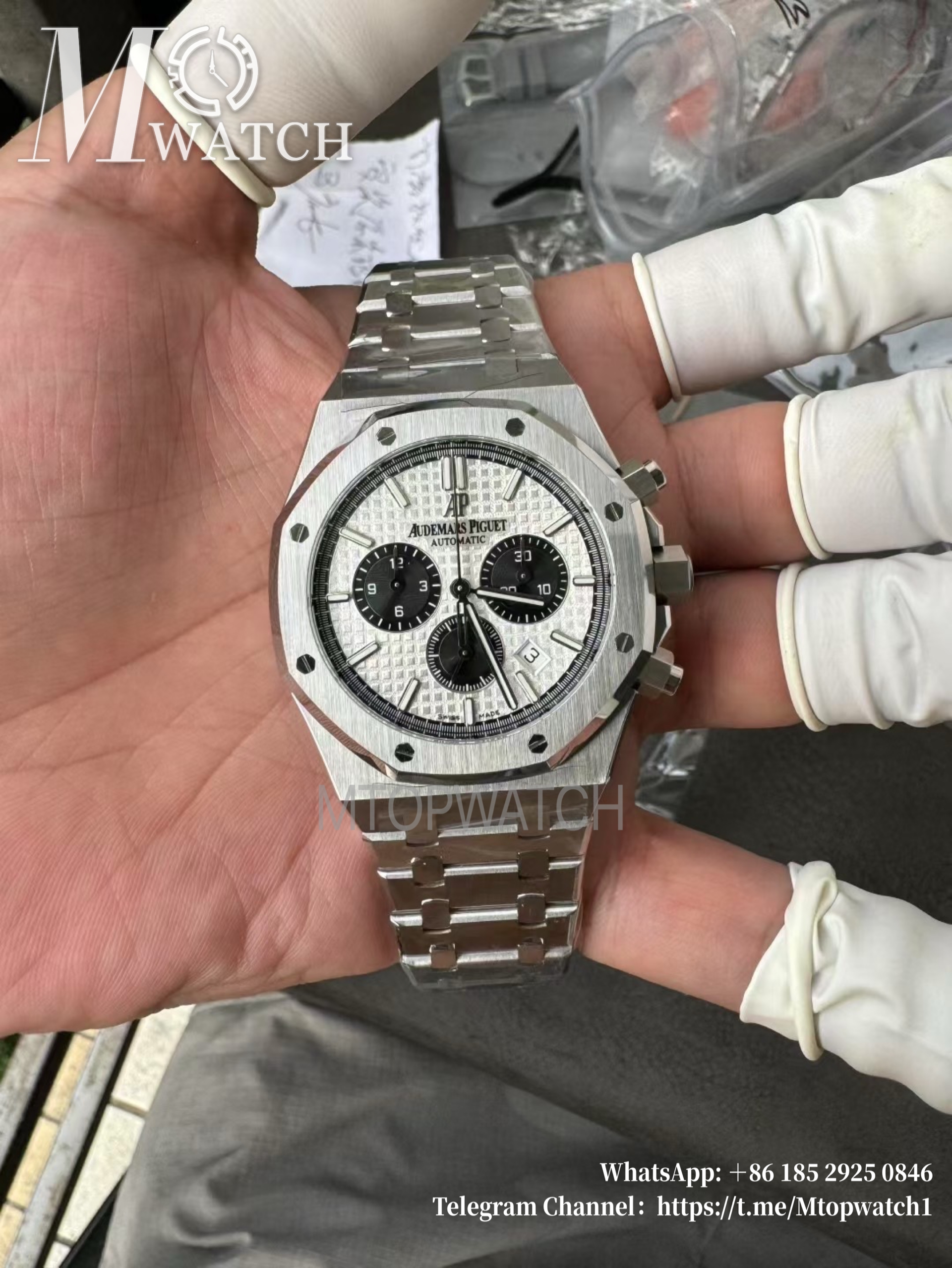 AUDEMARS PIGUET - SUPER CLONE Royal Oak Chronograph 26331ST 41mm SS/SS White/Blk APWF DD4801