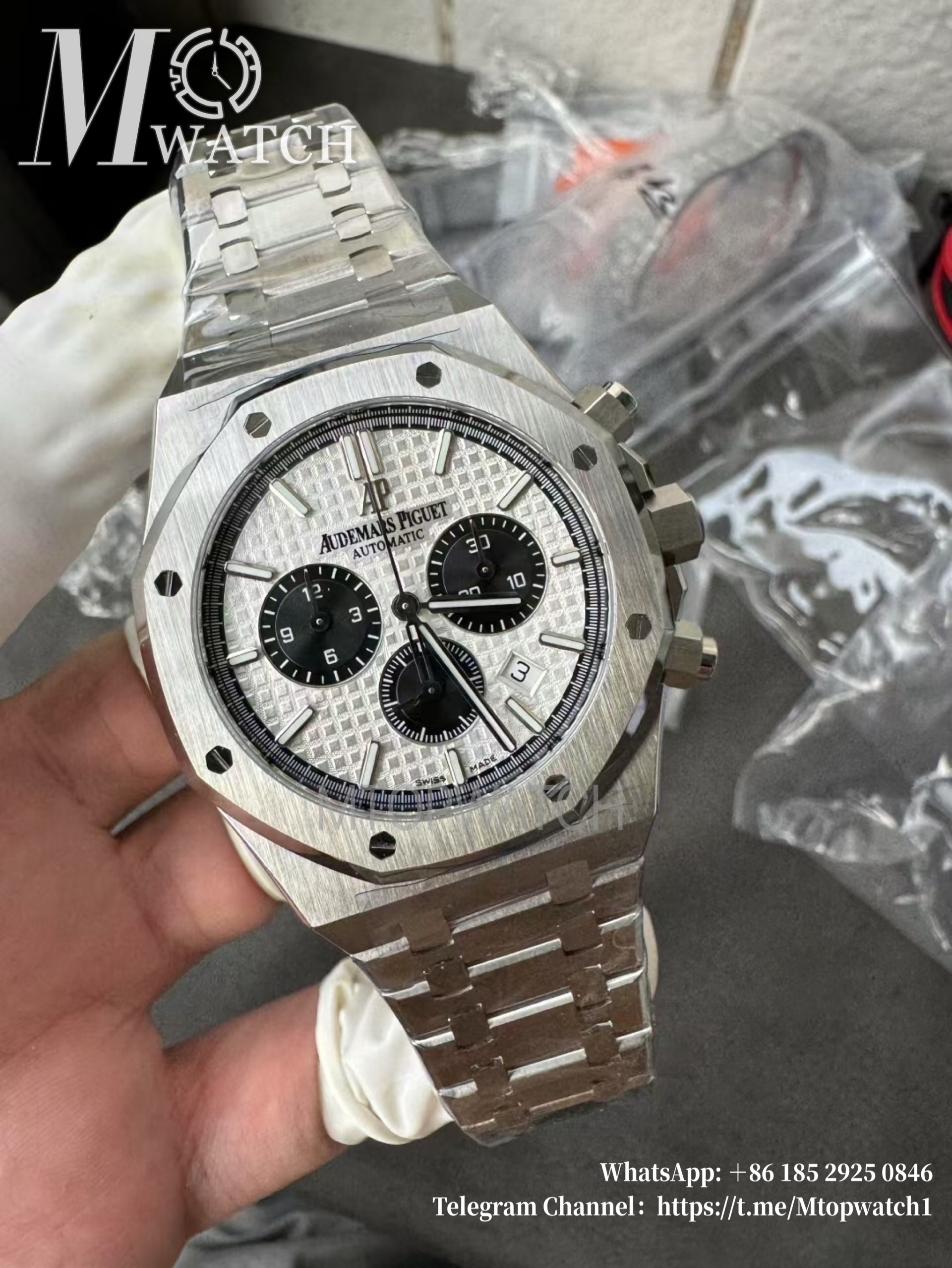 AUDEMARS PIGUET - SUPER CLONE Royal Oak Chronograph 26331ST 41mm SS/SS White/Blk APWF DD4801