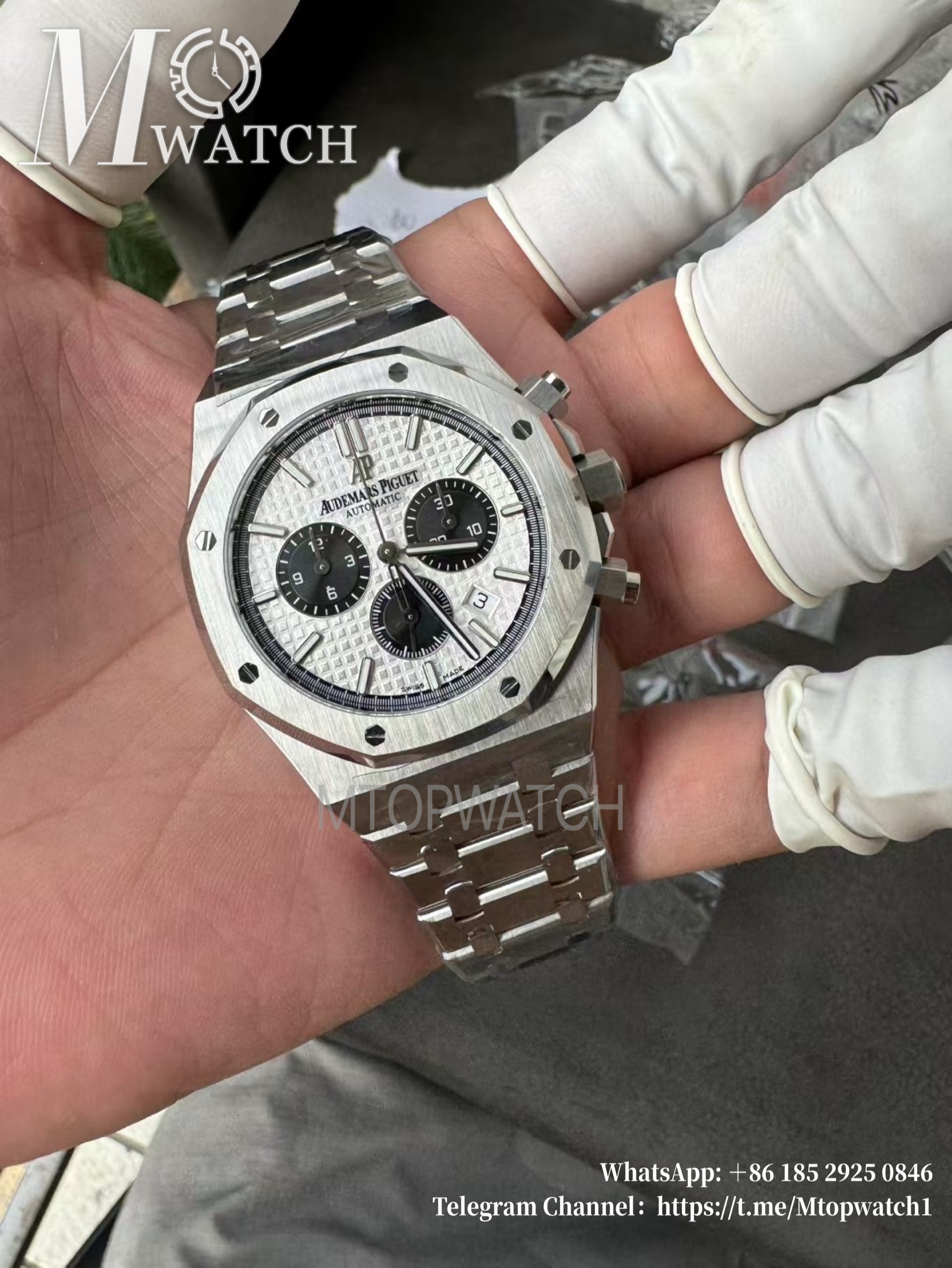 AUDEMARS PIGUET - SUPER CLONE Royal Oak Chronograph 26331ST 41mm SS/SS White/Blk APWF DD4801