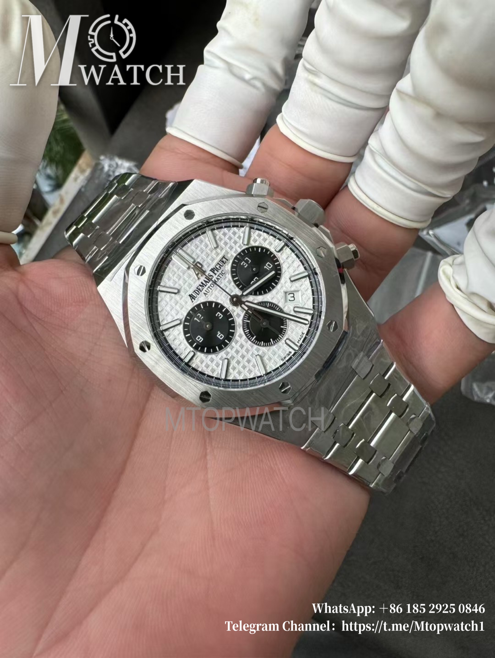 AUDEMARS PIGUET - SUPER CLONE Royal Oak Chronograph 26331ST 41mm SS/SS White/Blk APWF DD4801
