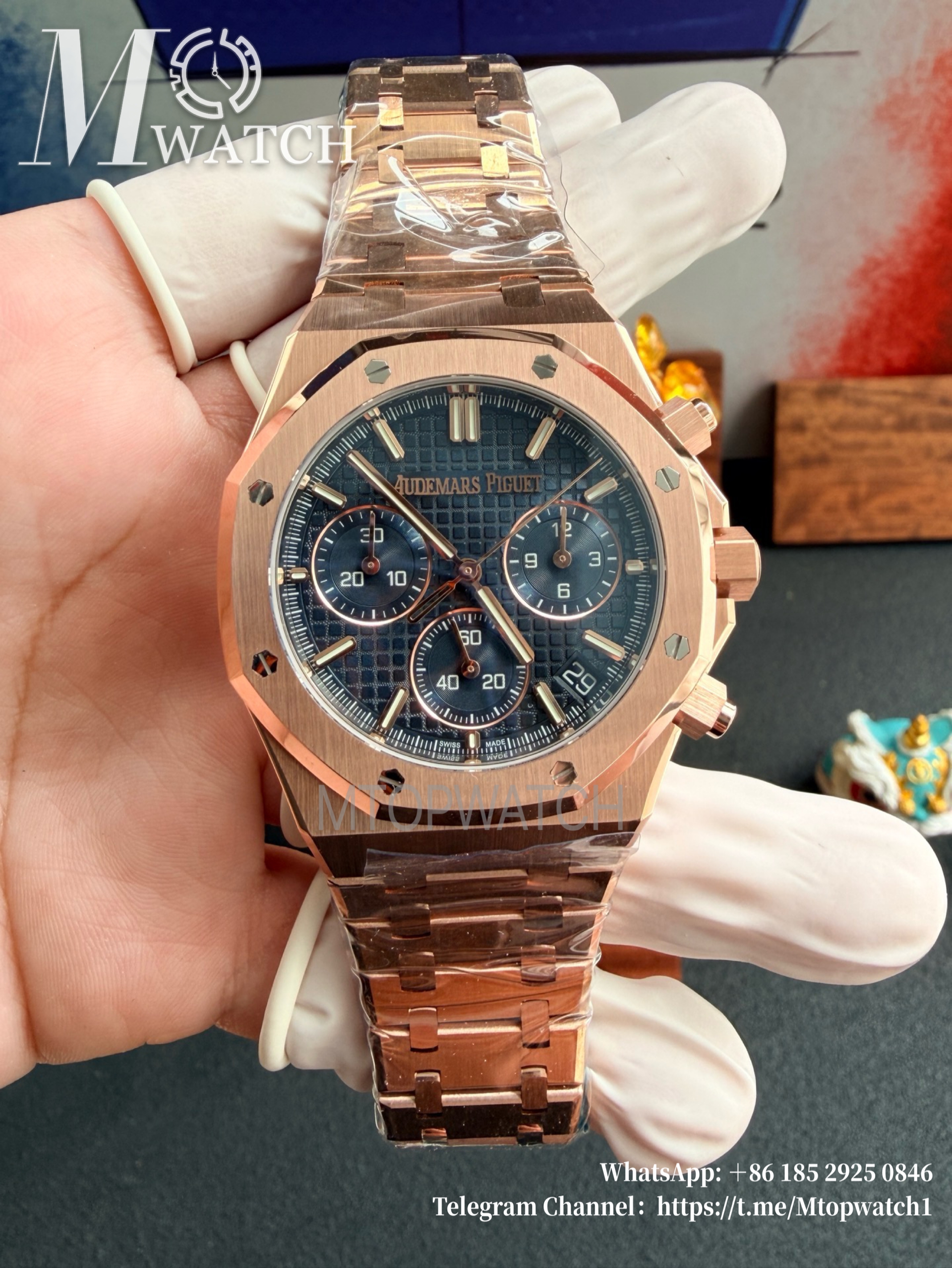 AUDEMARS PIGUET - Royal Oak Chrono 26240OR 41mm RG/RG Blue Dial DDF