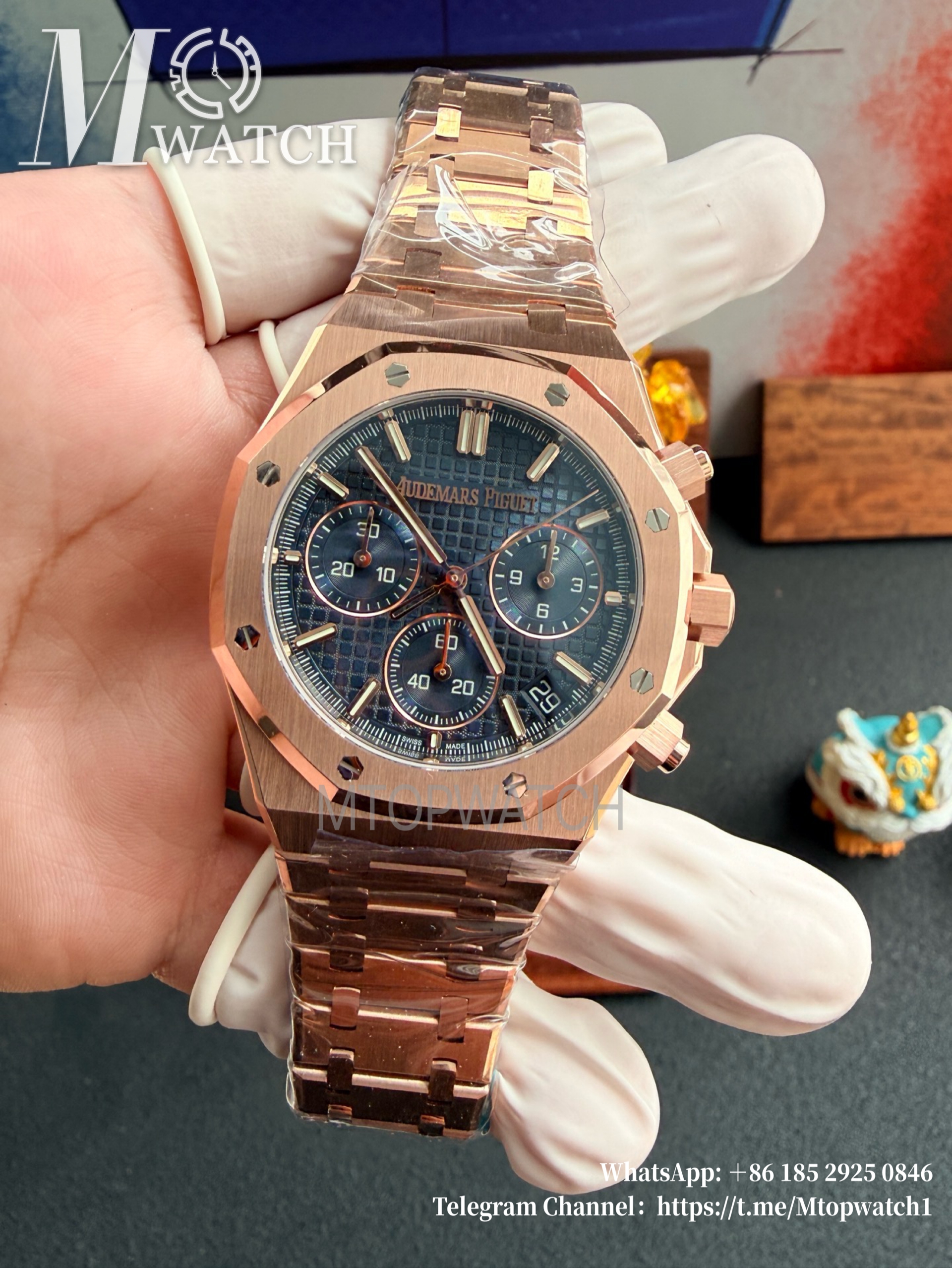 AUDEMARS PIGUET - Royal Oak Chrono 26240OR 41mm RG/RG Blue Dial DDF