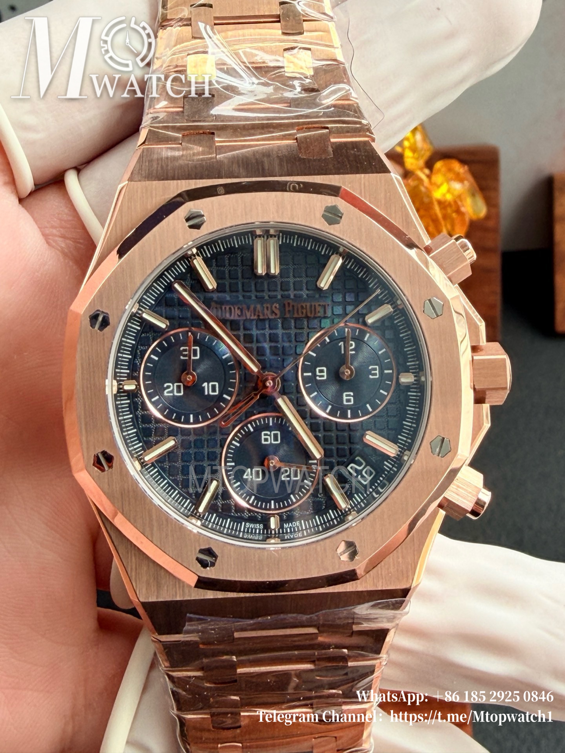 AUDEMARS PIGUET - Royal Oak Chrono 26240OR 41mm RG/RG Blue Dial DDF