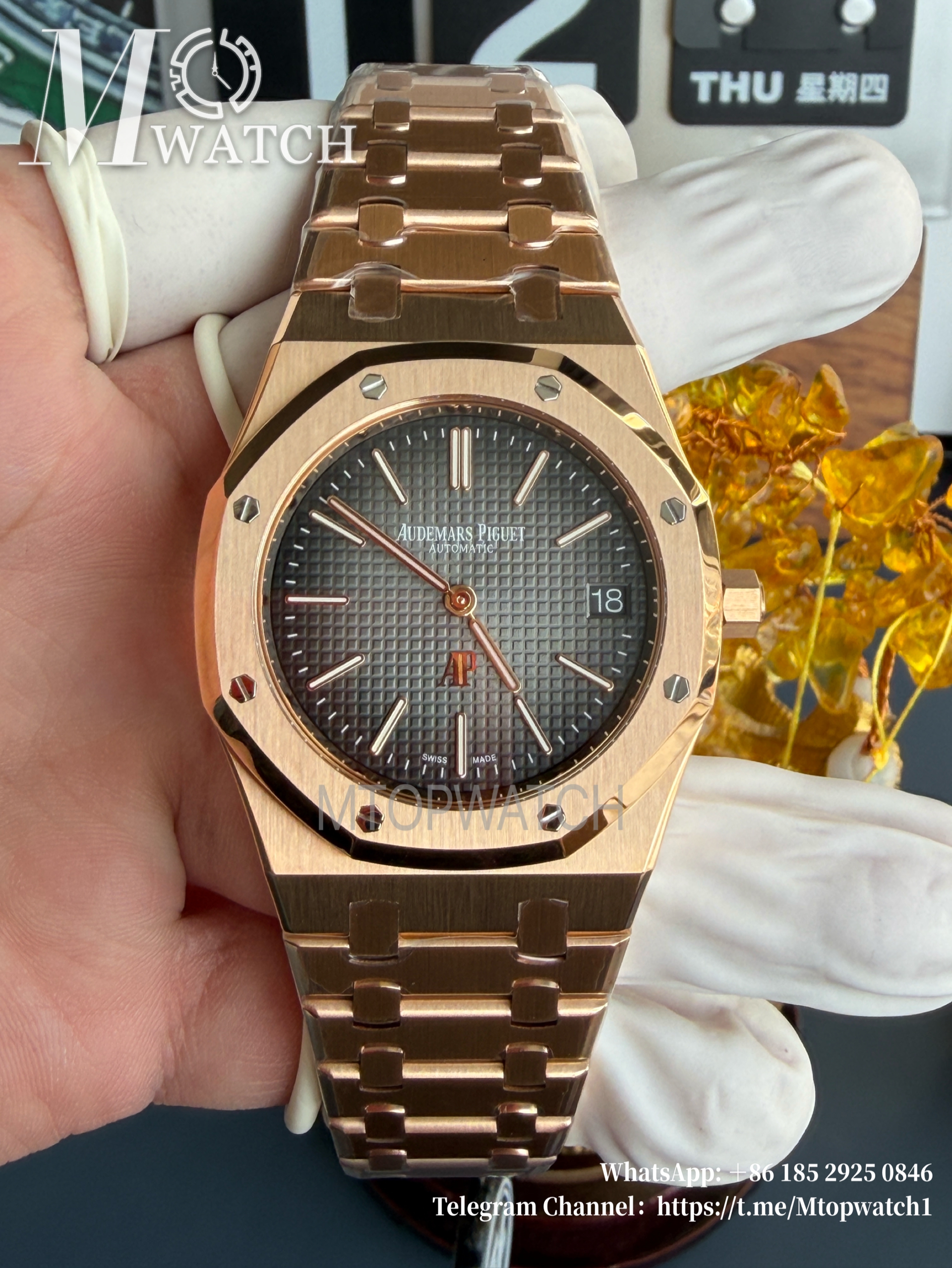 AUDEMARS PIGUET - Royal Oak Jumbo Extra Thin 39mm 16202 RG/RG Grey Dial ZF A7121