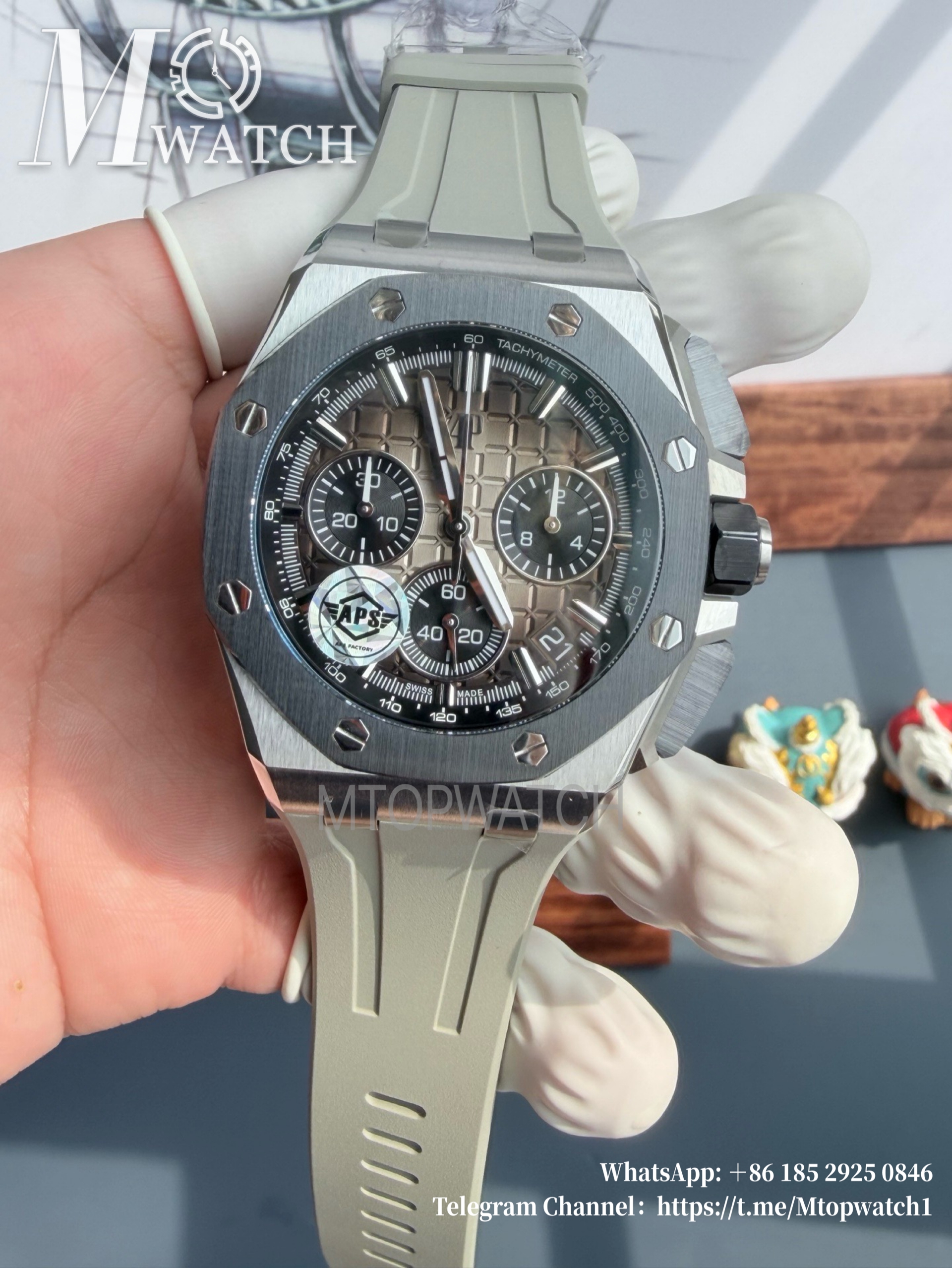 AUDEMARS PIGUET - SUPER CLONE Royal Oak Offshore 26420 43mm SS/RU Light Brown/Wht APSF 4401