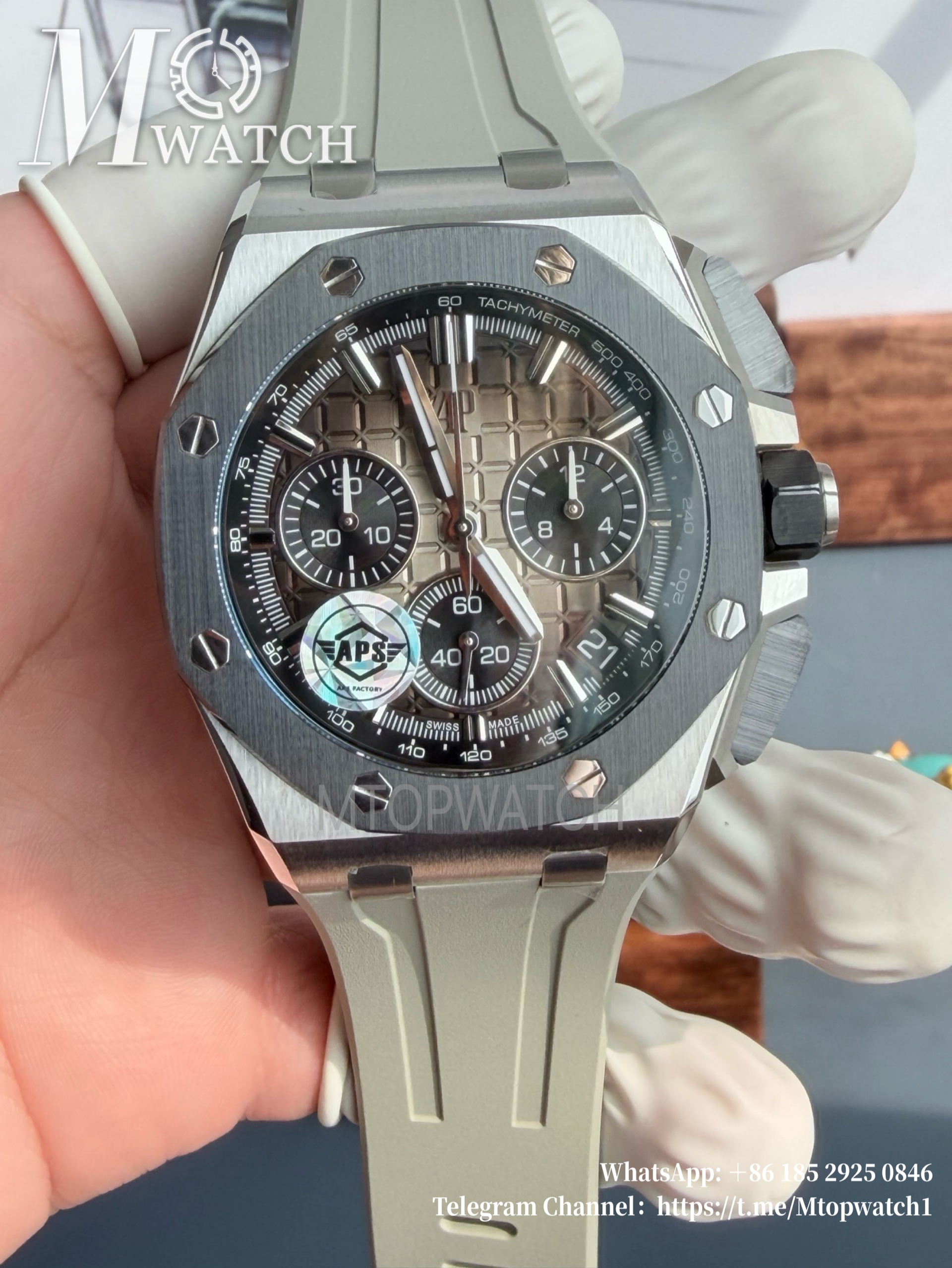 AUDEMARS PIGUET - SUPER CLONE Royal Oak Offshore 26420 43mm SS/RU Light Brown/Wht APSF 4401
