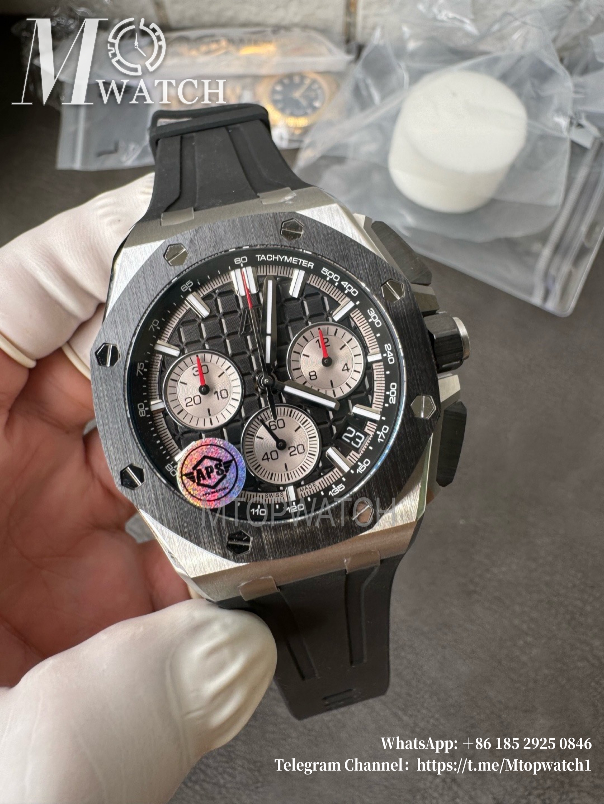 AUDEMARS PIGUET - SUPER CLONE Royal Oak Offshore 26420 43mm SS/RU Black/Wht APSF 4401