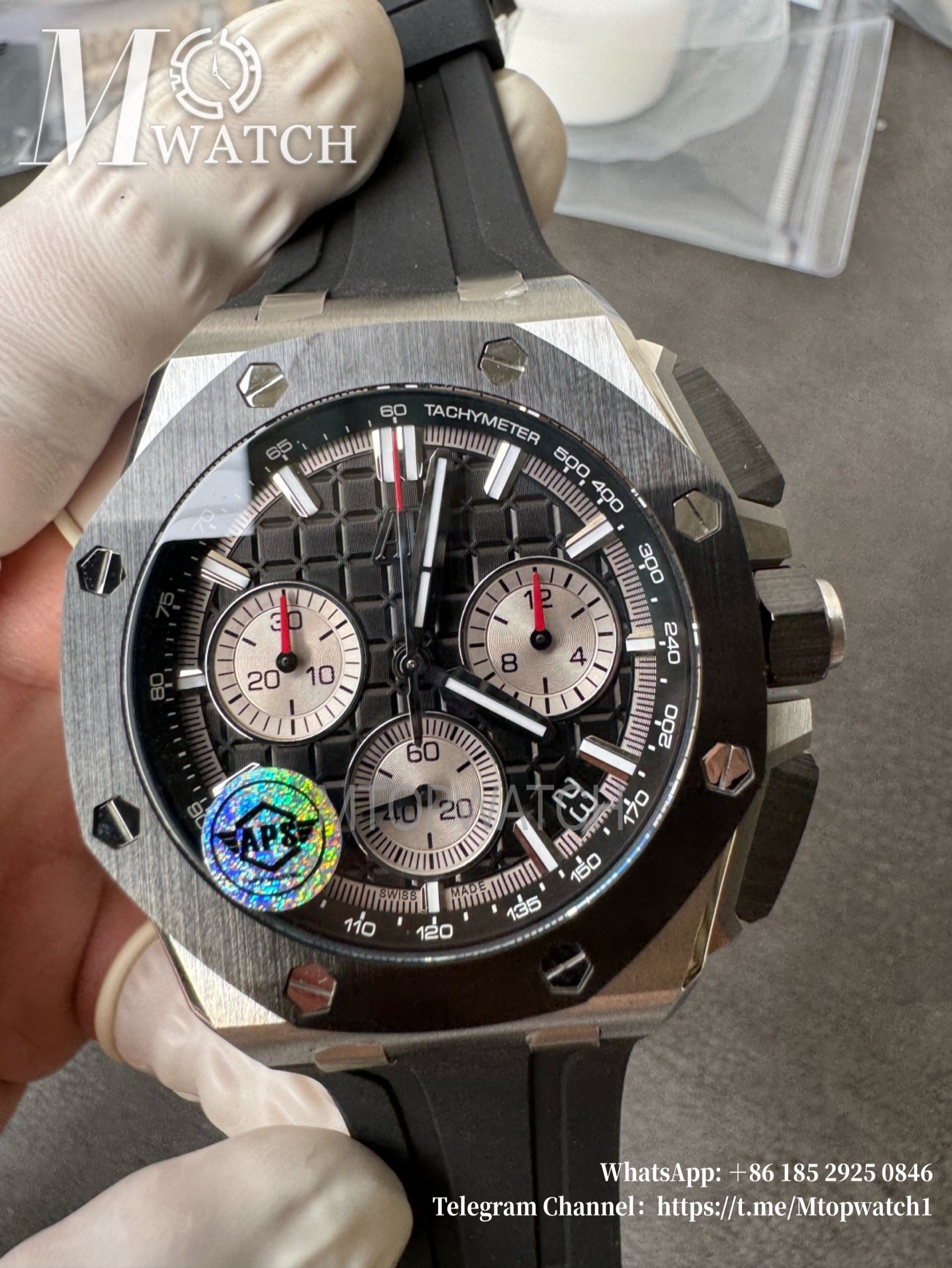 AUDEMARS PIGUET - SUPER CLONE Royal Oak Offshore 26420 43mm SS/RU Black/Wht APSF 4401