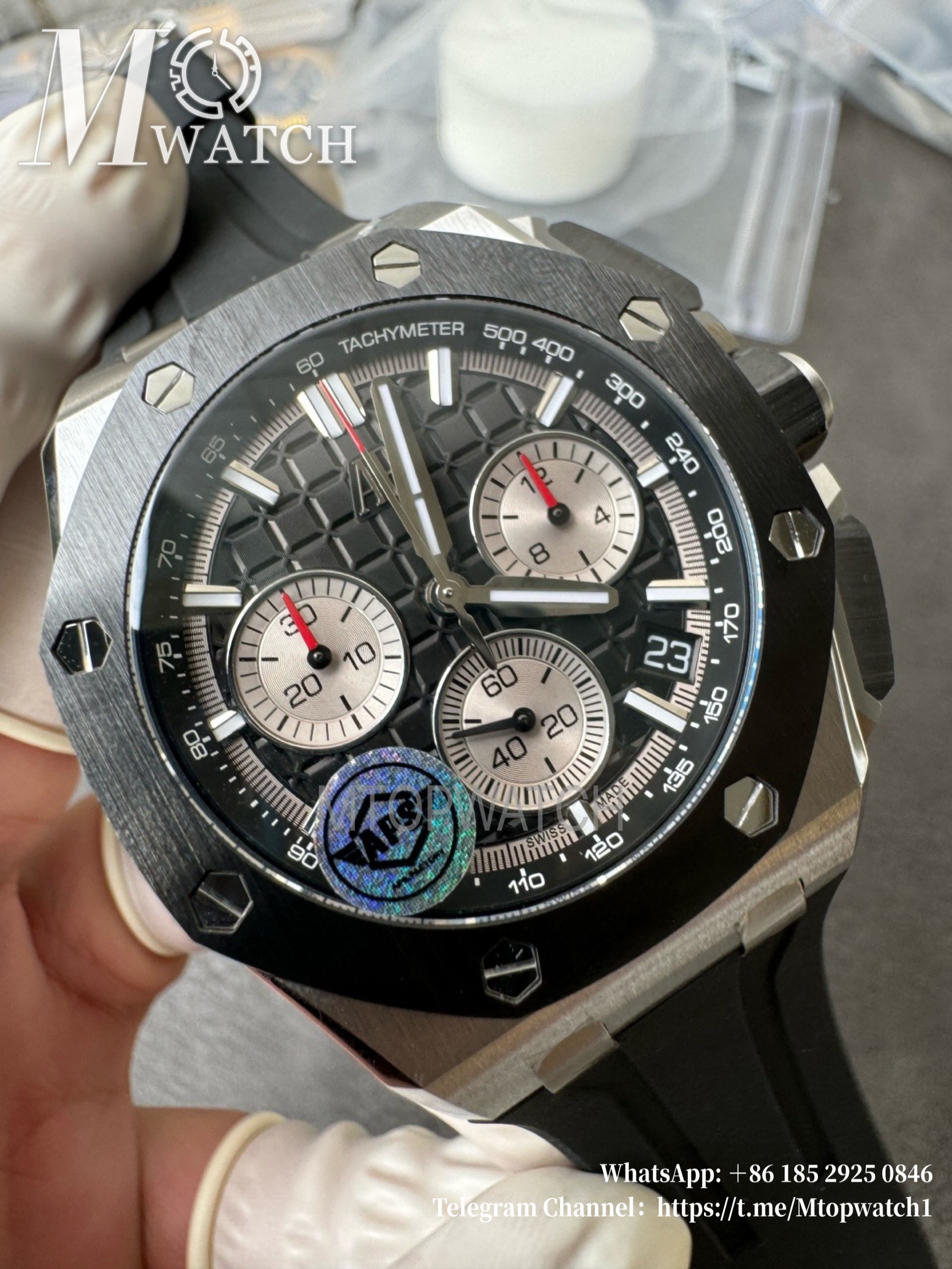 AUDEMARS PIGUET - SUPER CLONE Royal Oak Offshore 26420 43mm SS/RU Black/Wht APSF 4401