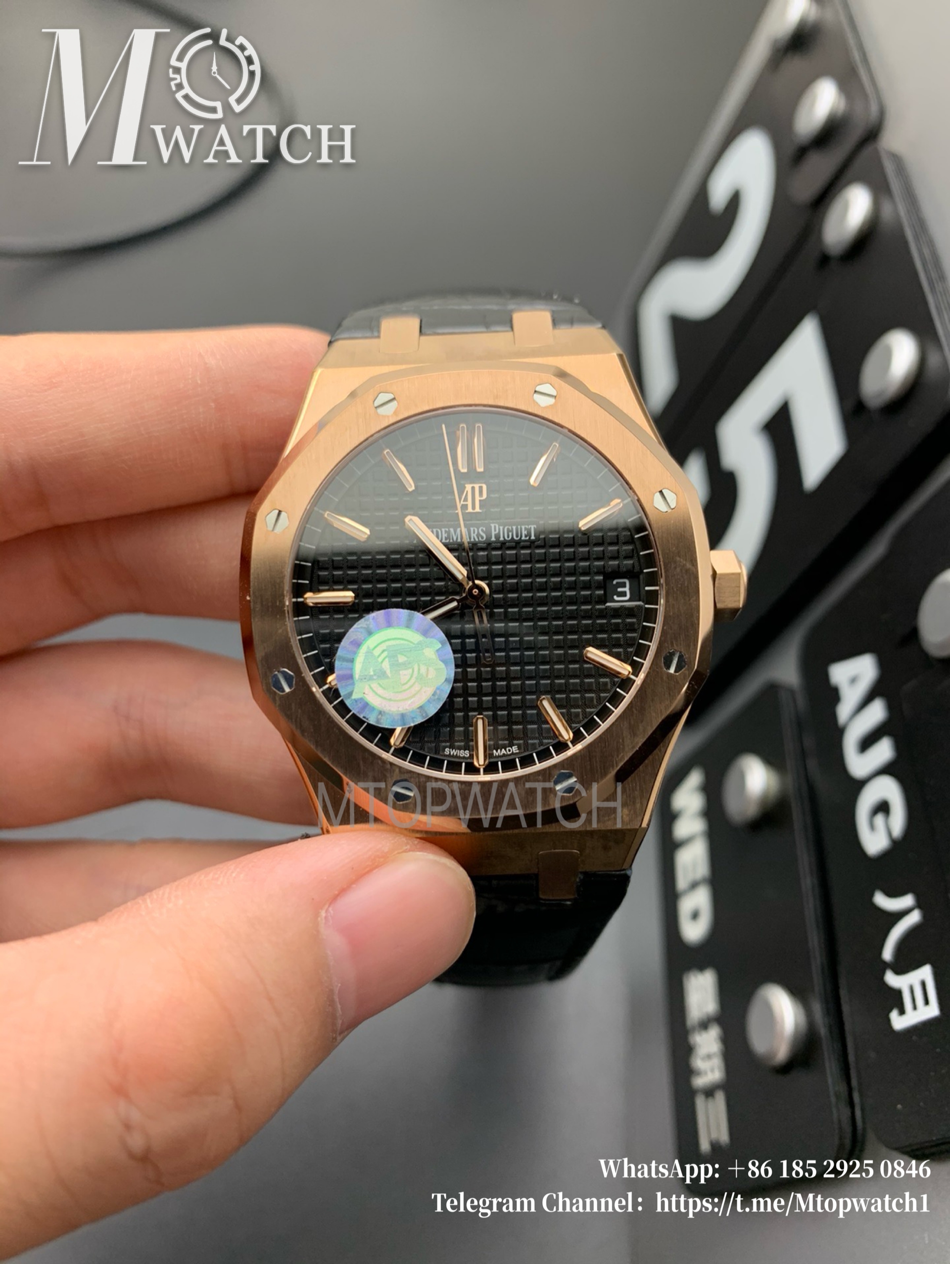 AUDEMARS PIGUET - SUPER CLONE Royal Oak 41mm 15500 RG/LE Black/Stk APSF A4302