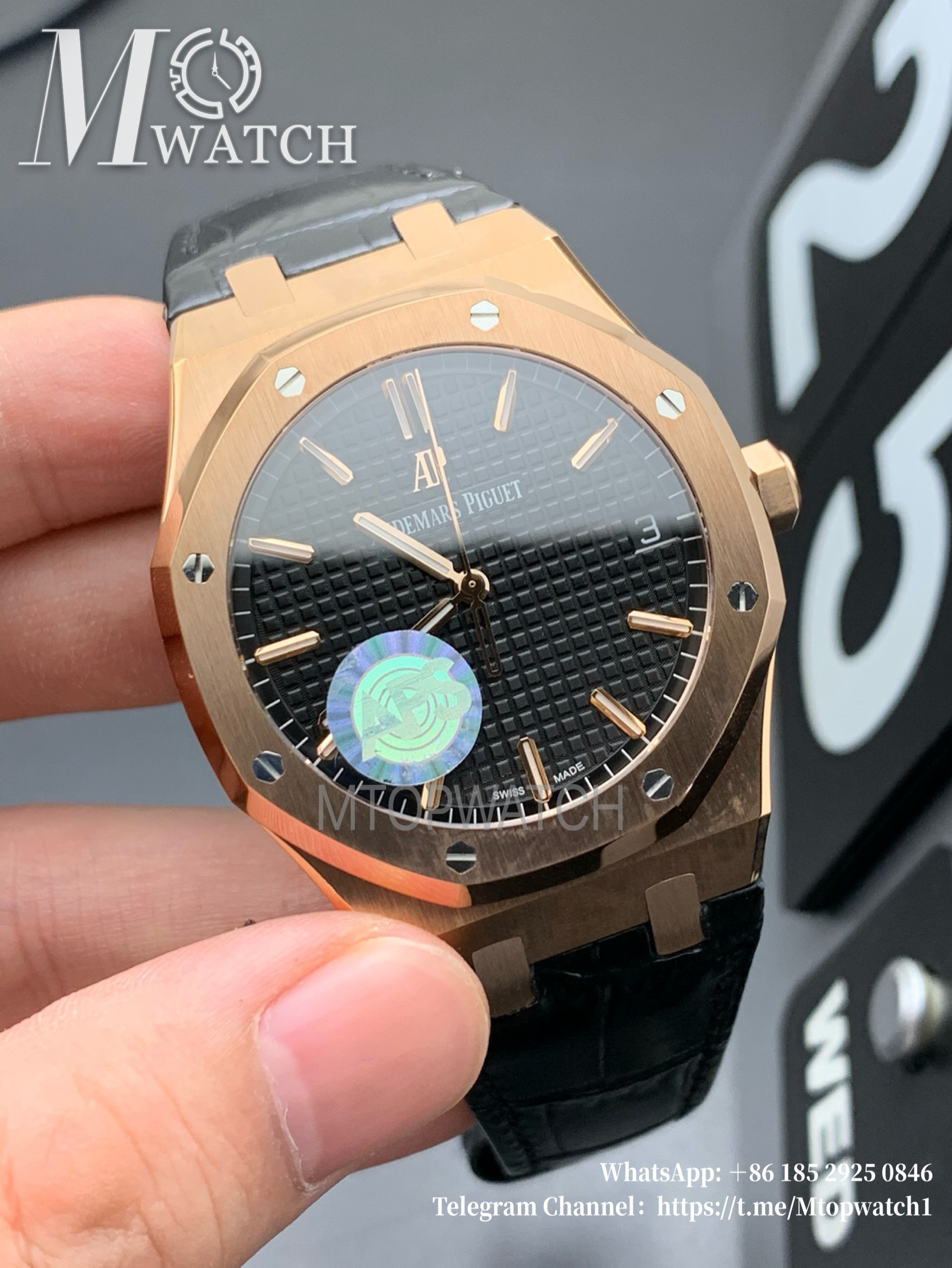 AUDEMARS PIGUET - SUPER CLONE Royal Oak 41mm 15500 RG/LE Black/Stk APSF A4302