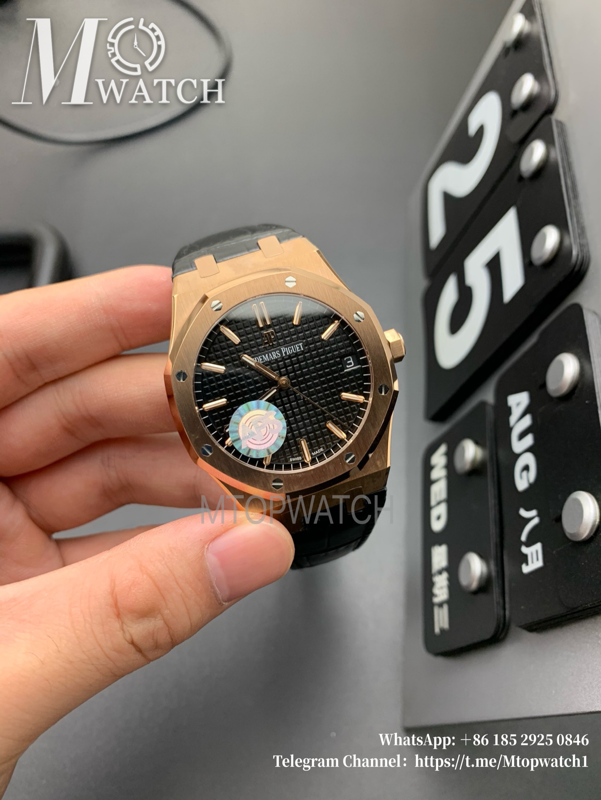 AUDEMARS PIGUET - SUPER CLONE Royal Oak 41mm 15500 RG/LE Black/Stk APSF A4302