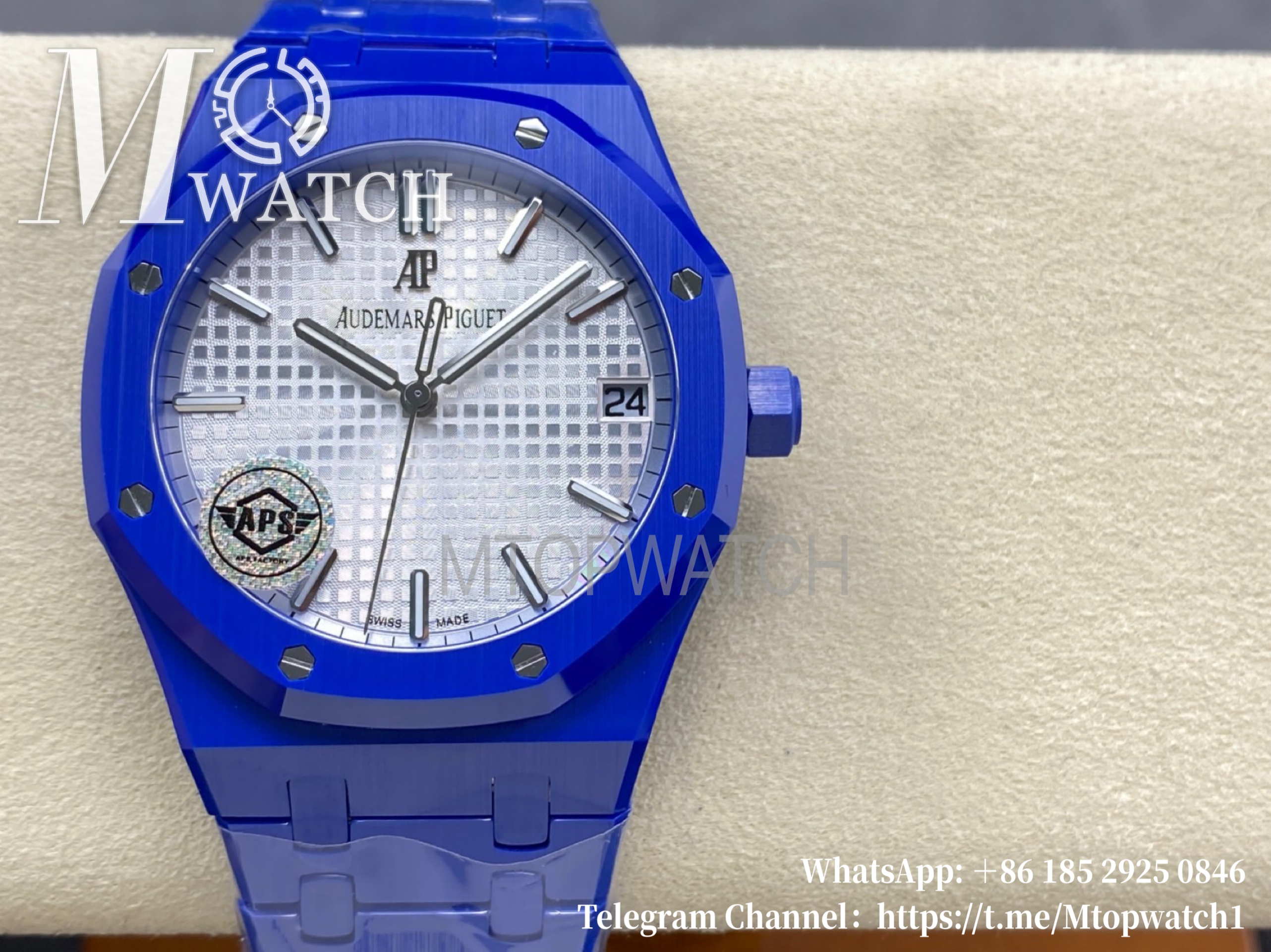 AUDEMARS PIGUET - SUPER CLONE Royal Oak 41mm 15500 Blue Ceramic/Cer White Dial APSF A4302
