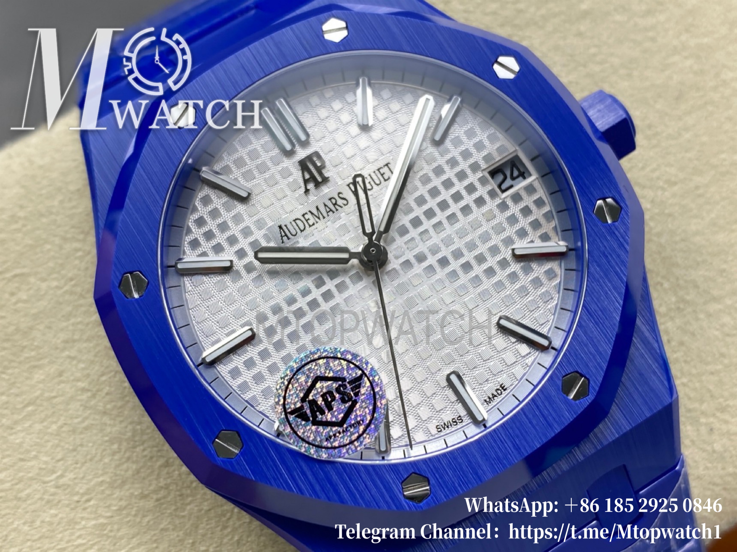 AUDEMARS PIGUET - SUPER CLONE Royal Oak 41mm 15500 Blue Ceramic/Cer White Dial APSF A4302