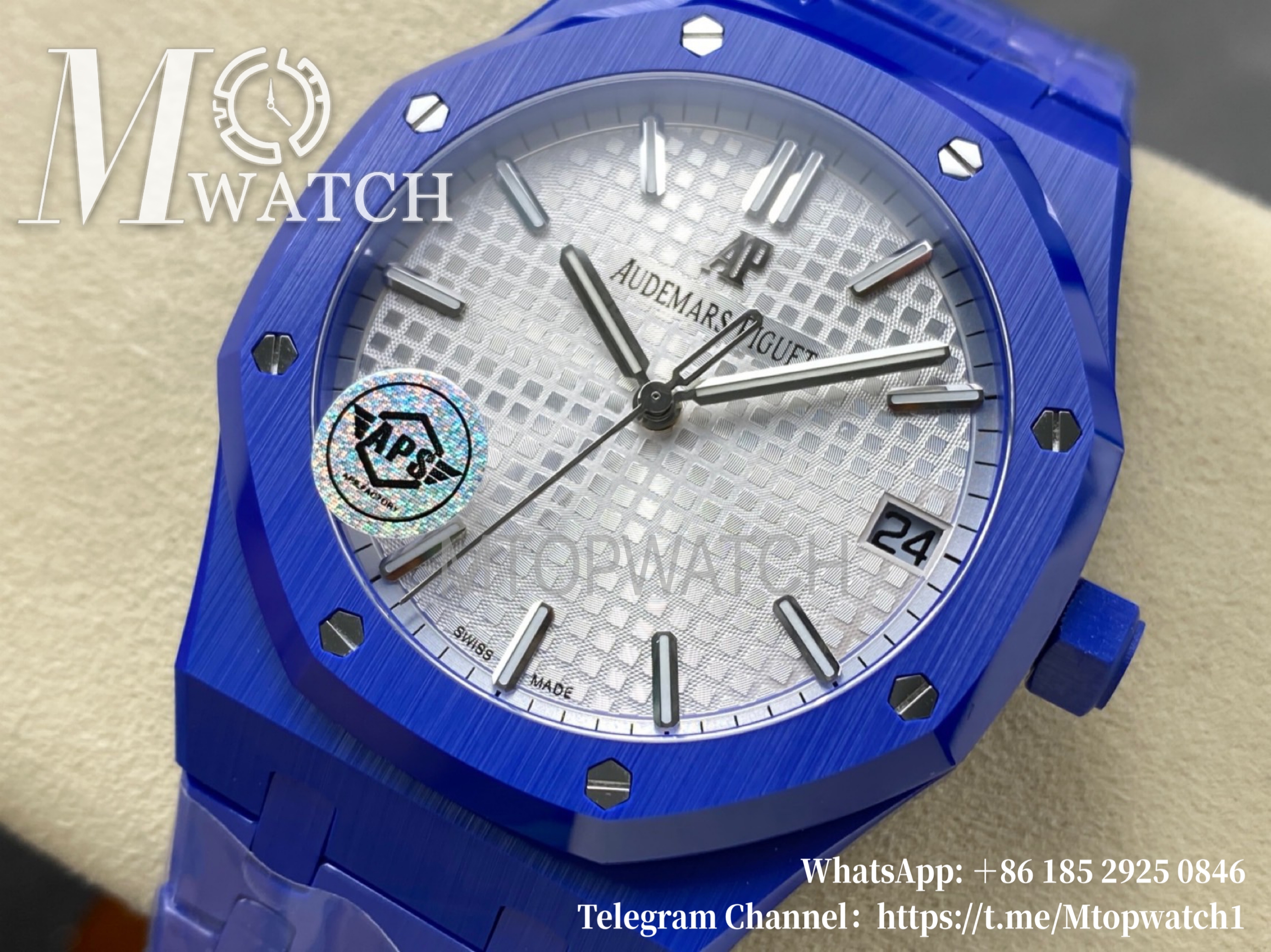 AUDEMARS PIGUET - SUPER CLONE Royal Oak 41mm 15500 Blue Ceramic/Cer White Dial APSF A4302