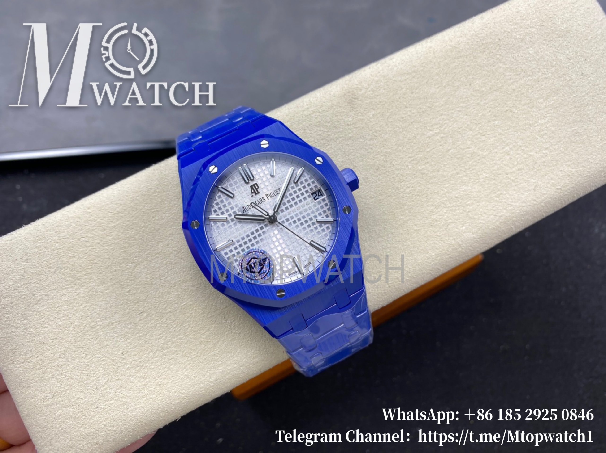 AUDEMARS PIGUET - SUPER CLONE Royal Oak 41mm 15500 Blue Ceramic/Cer White Dial APSF A4302