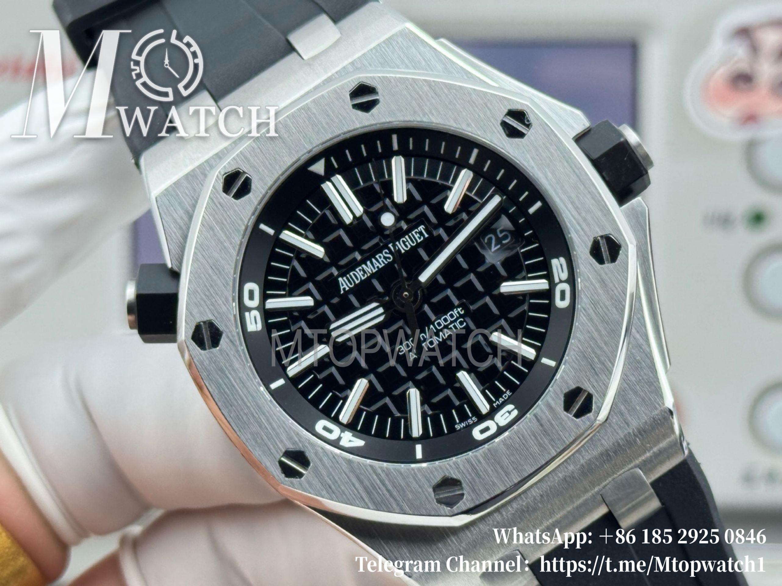 AUDEMARS PIGUET - Royal Oak Offshore Diver 15710 42mm SS/RU Black/Stk Super Clone